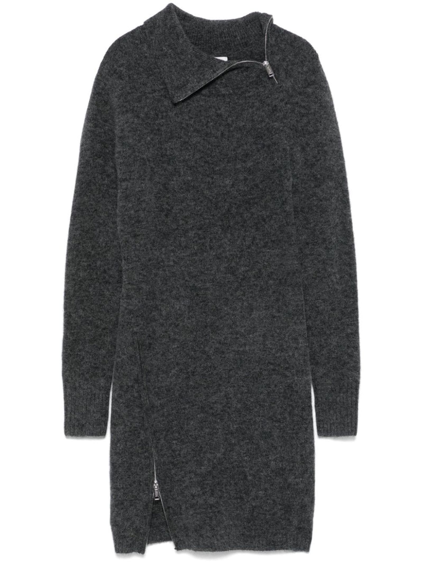 Shop Marant Etoile Grey Alpaca Wool-blend Ohara Dress