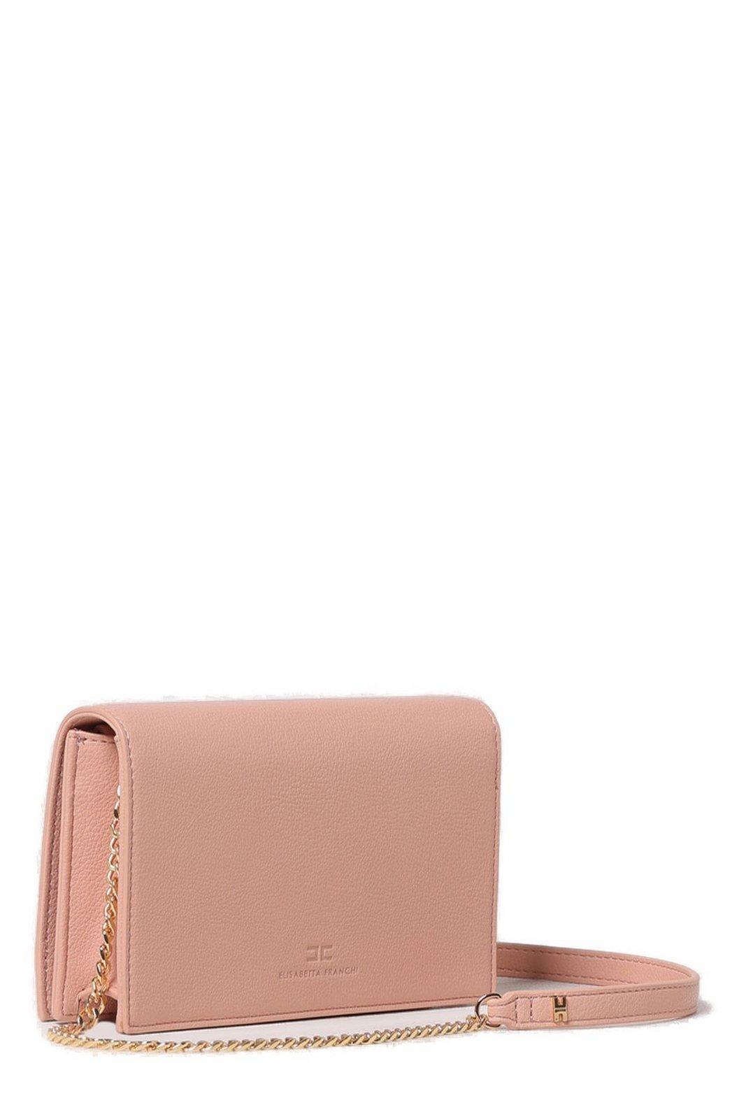 ELISABETTA FRANCHI LOGO PLAQUE CHAIN LINKED CLUTCH BAG ELISABETTA FRANCHI