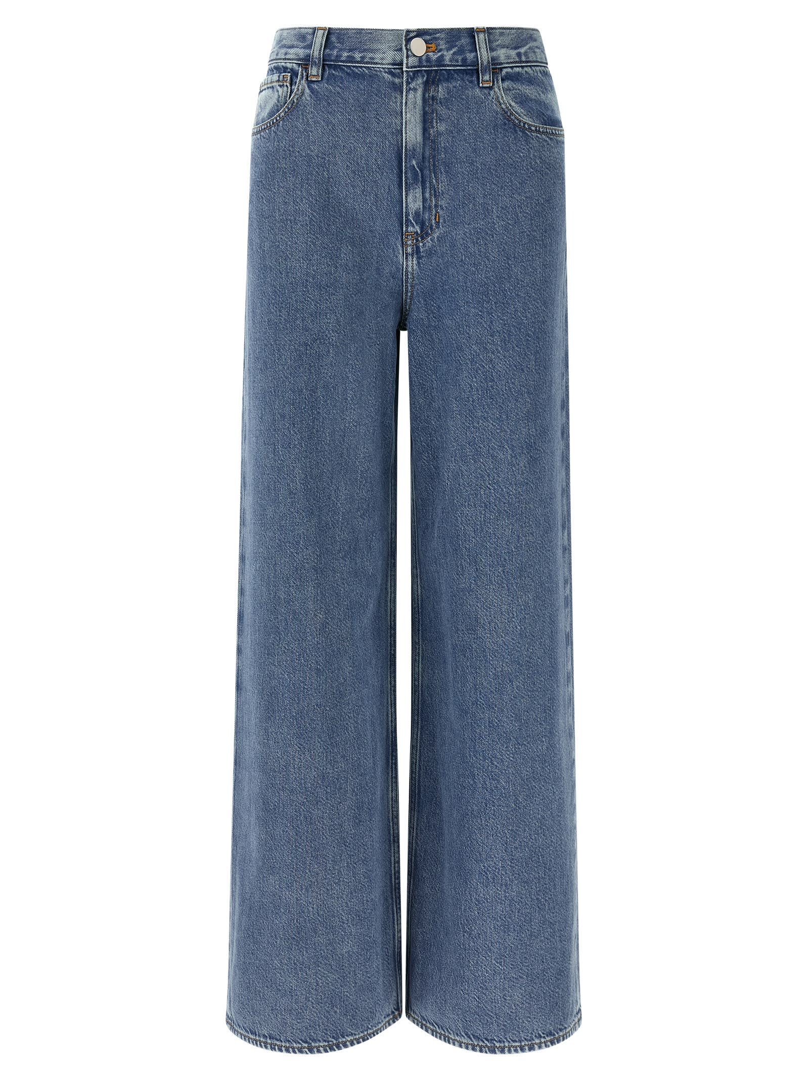 Theory High-waisted Wide-leg Jeans In Blue