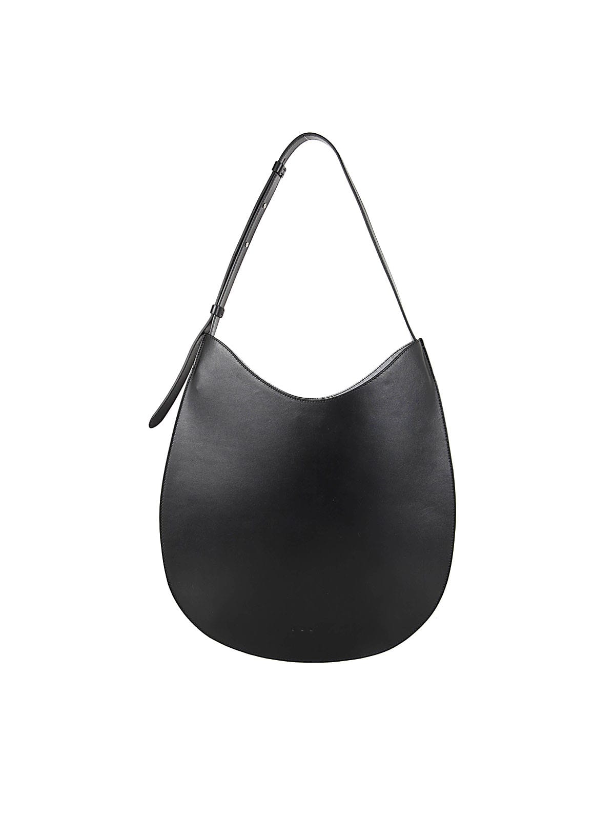 Flat Hobo Shoulder Bag in Black Aesther Ekme