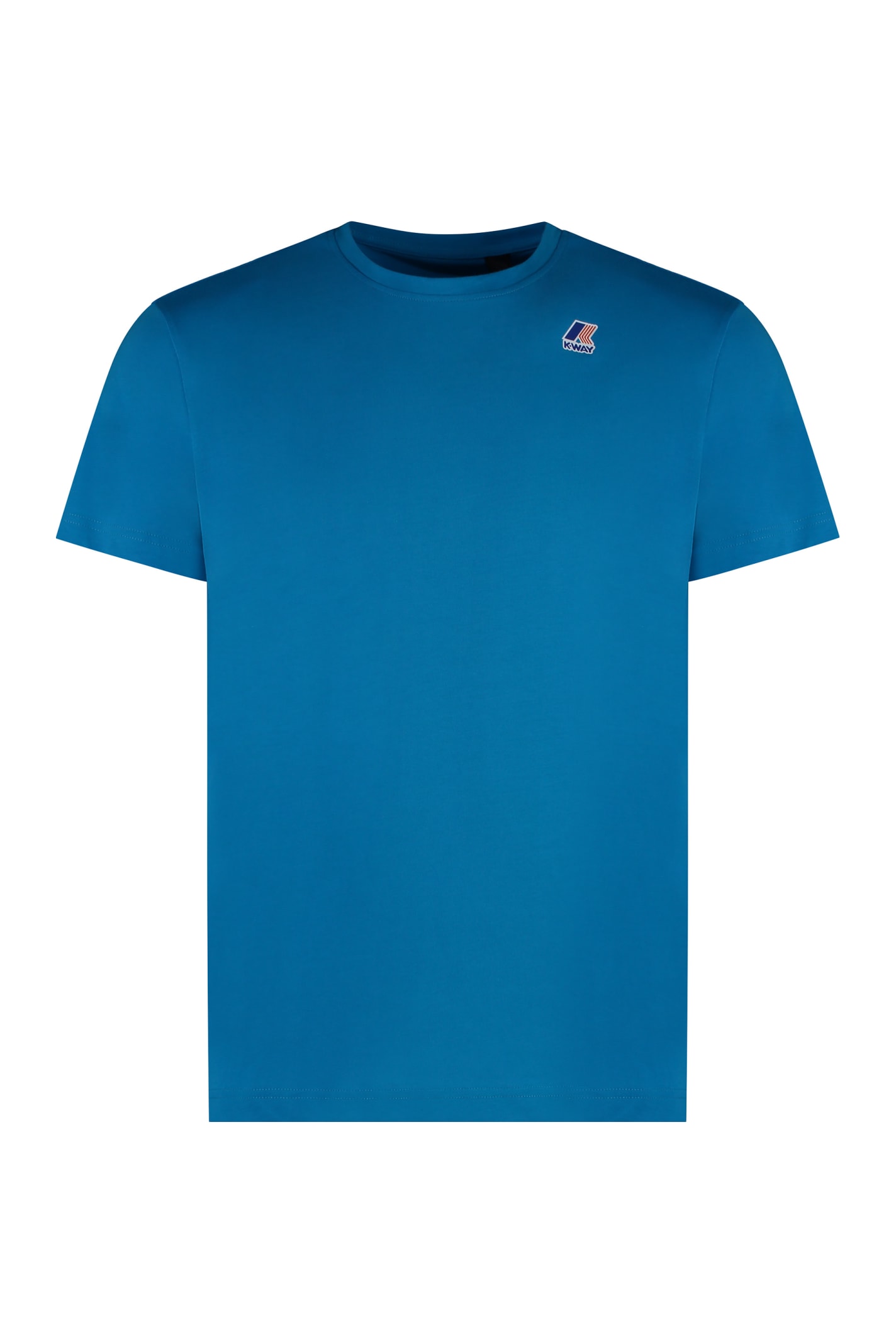 K-way Edouard Cotton Crew-neck T-shirt In Light Blue