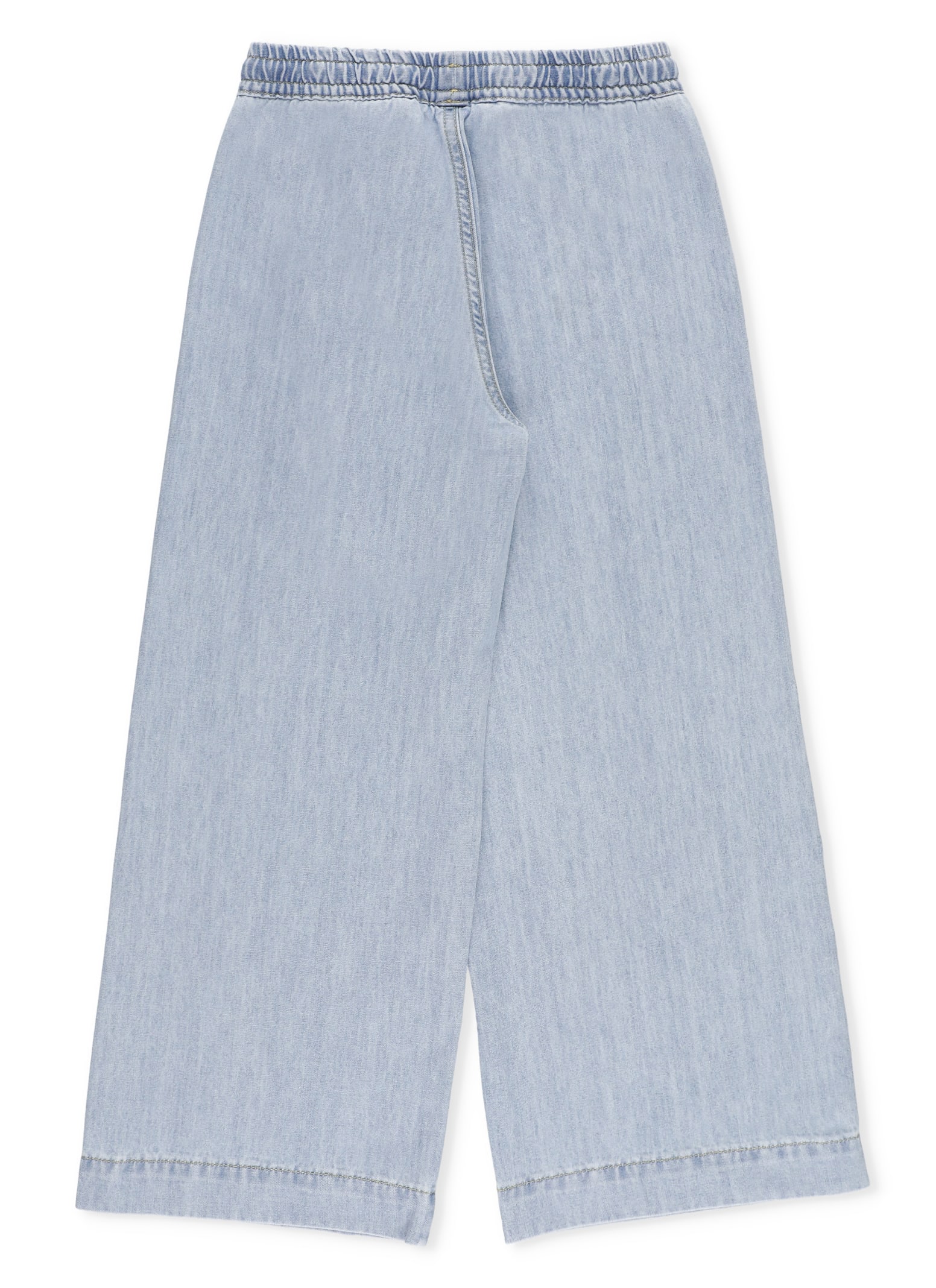 Shop Palm Angels Cotton Palazzo Trousers In Light Blue
