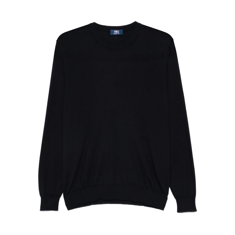 Fedeli Round-neck Long-sleeve Top In Black