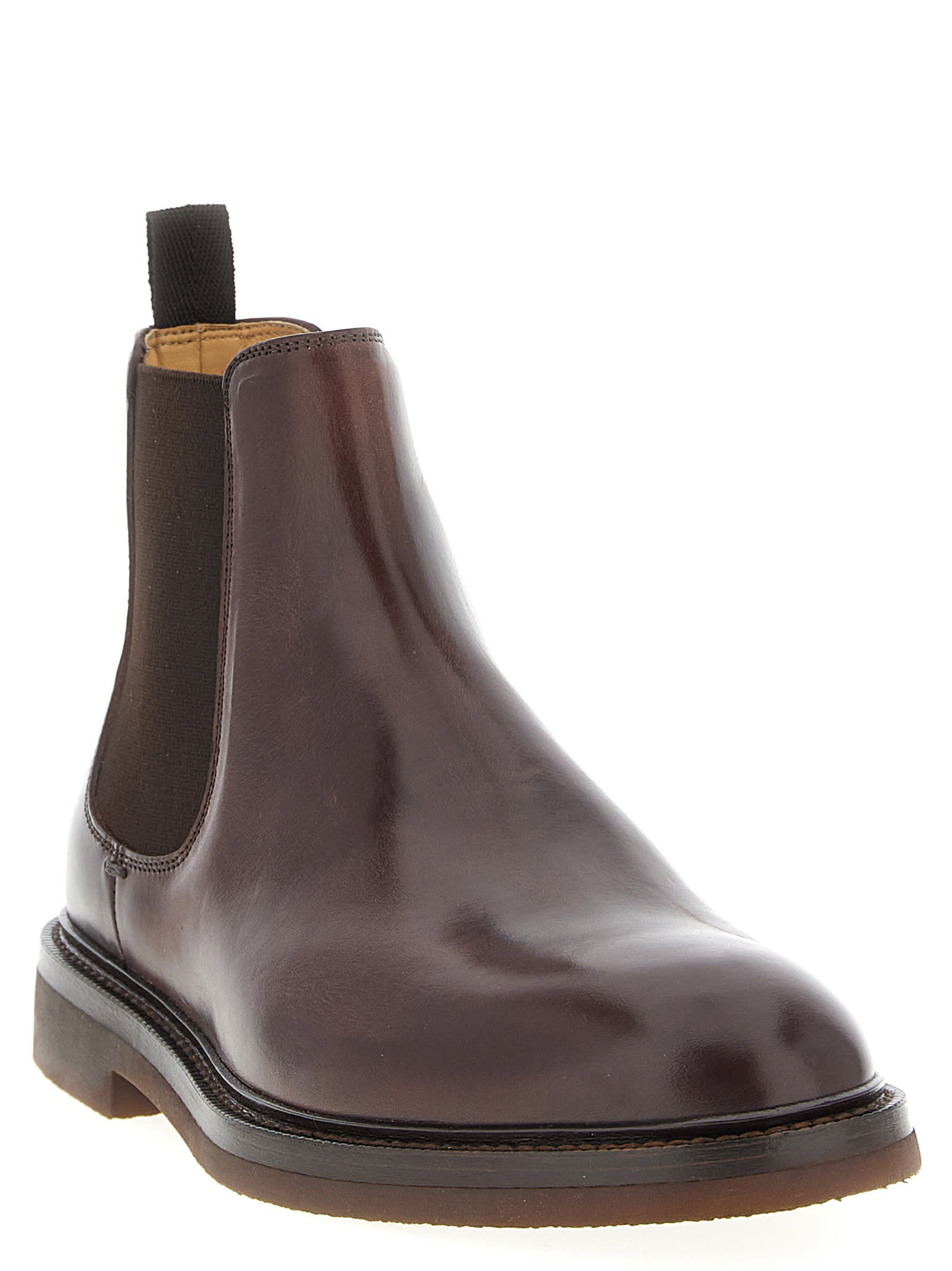 Brunello Cucinelli Chelsea Ankle Boots In Brown