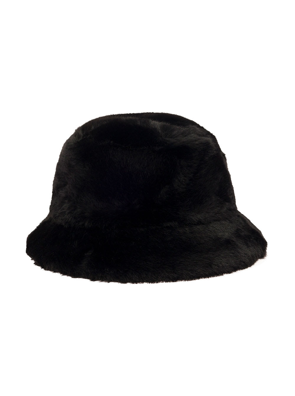 vera Black Hat With Low Brim In Faux Fur Woman