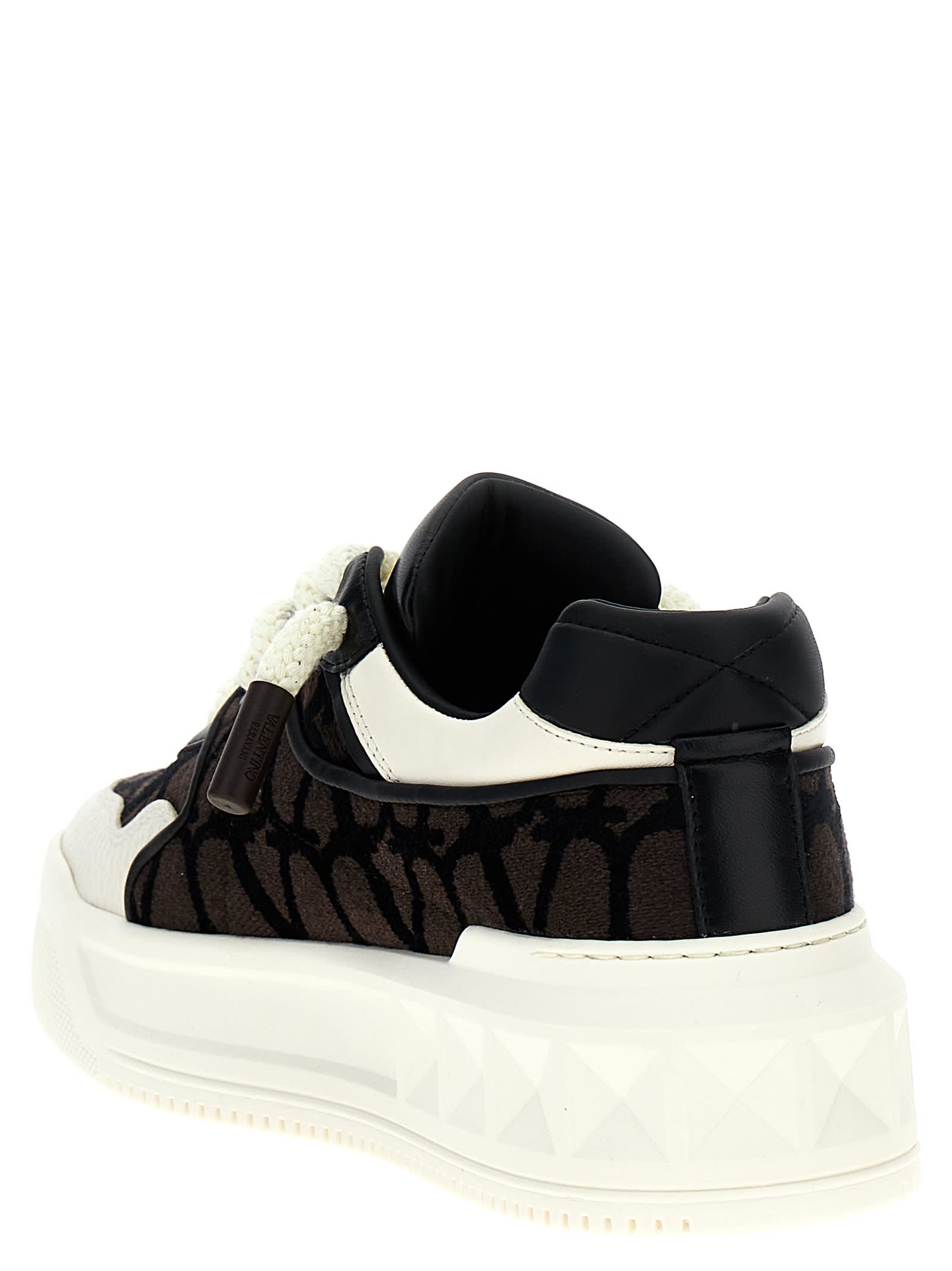 Shop Valentino Garavani One Stud Xl Sneakers In Marrone