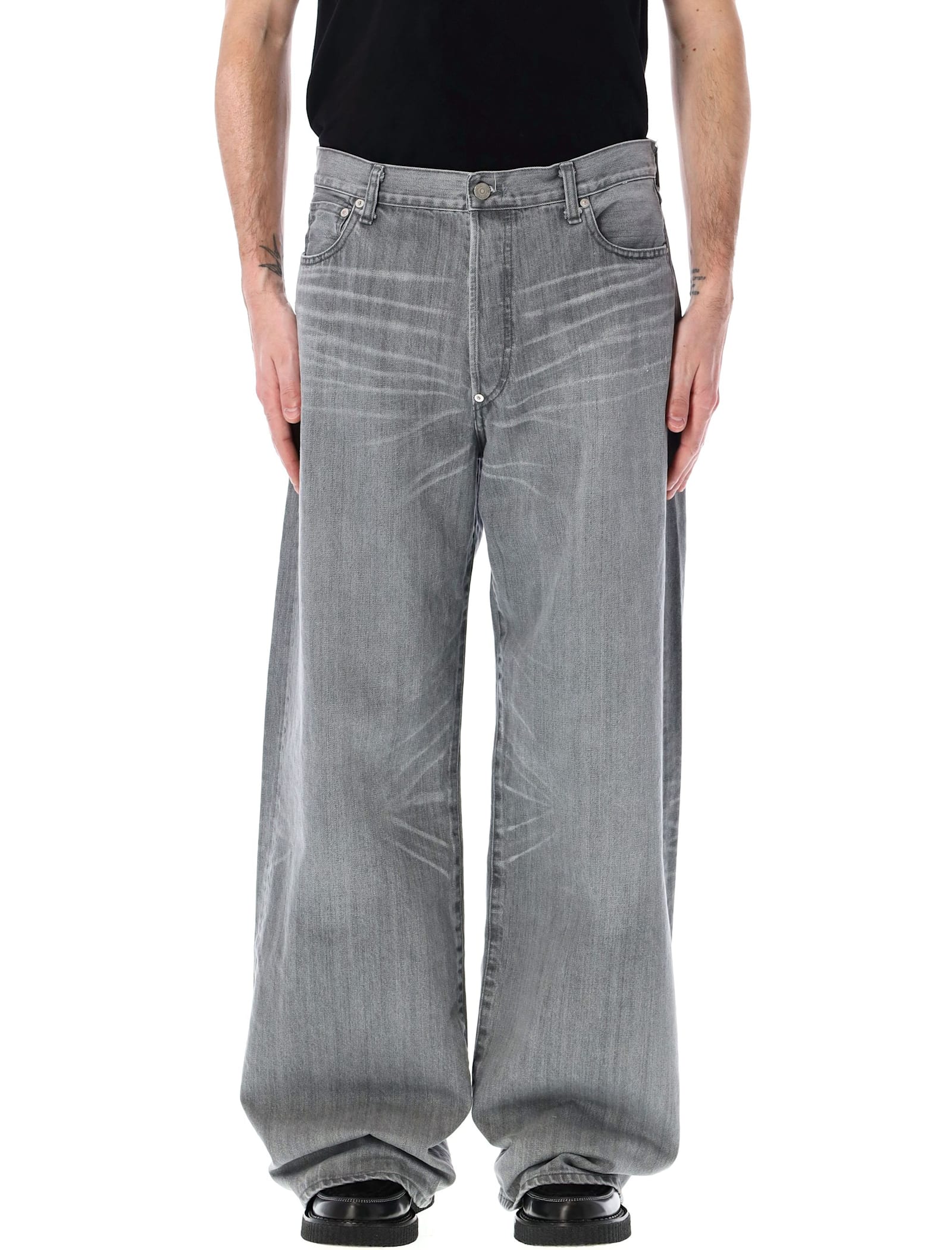 Junya Watanabe Oversized Denim Pants In Gray
