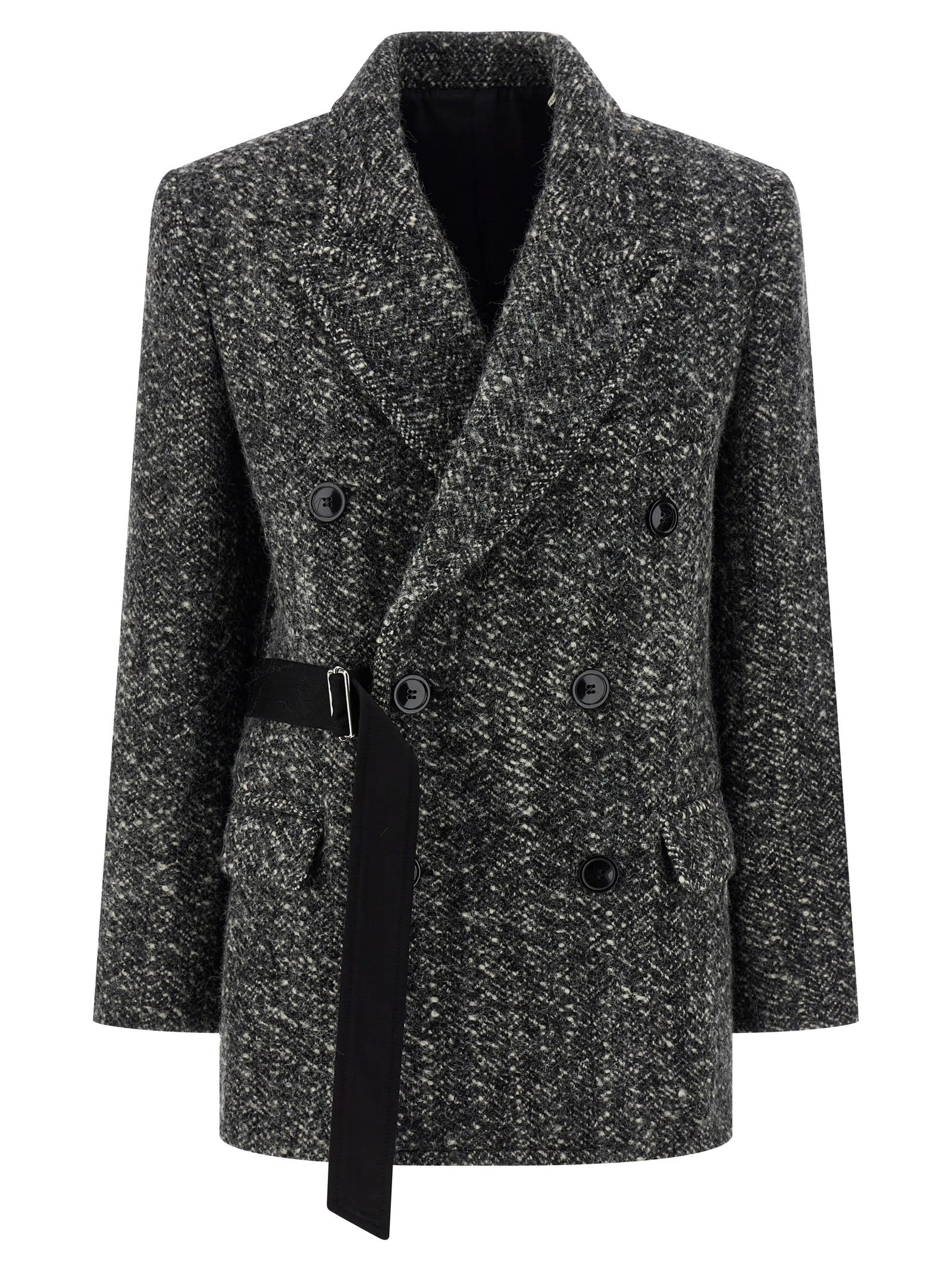 Isabel Marant Womens Atrium Ezzia Double-breasted Wool-blend Jacket Black Ecru In Black