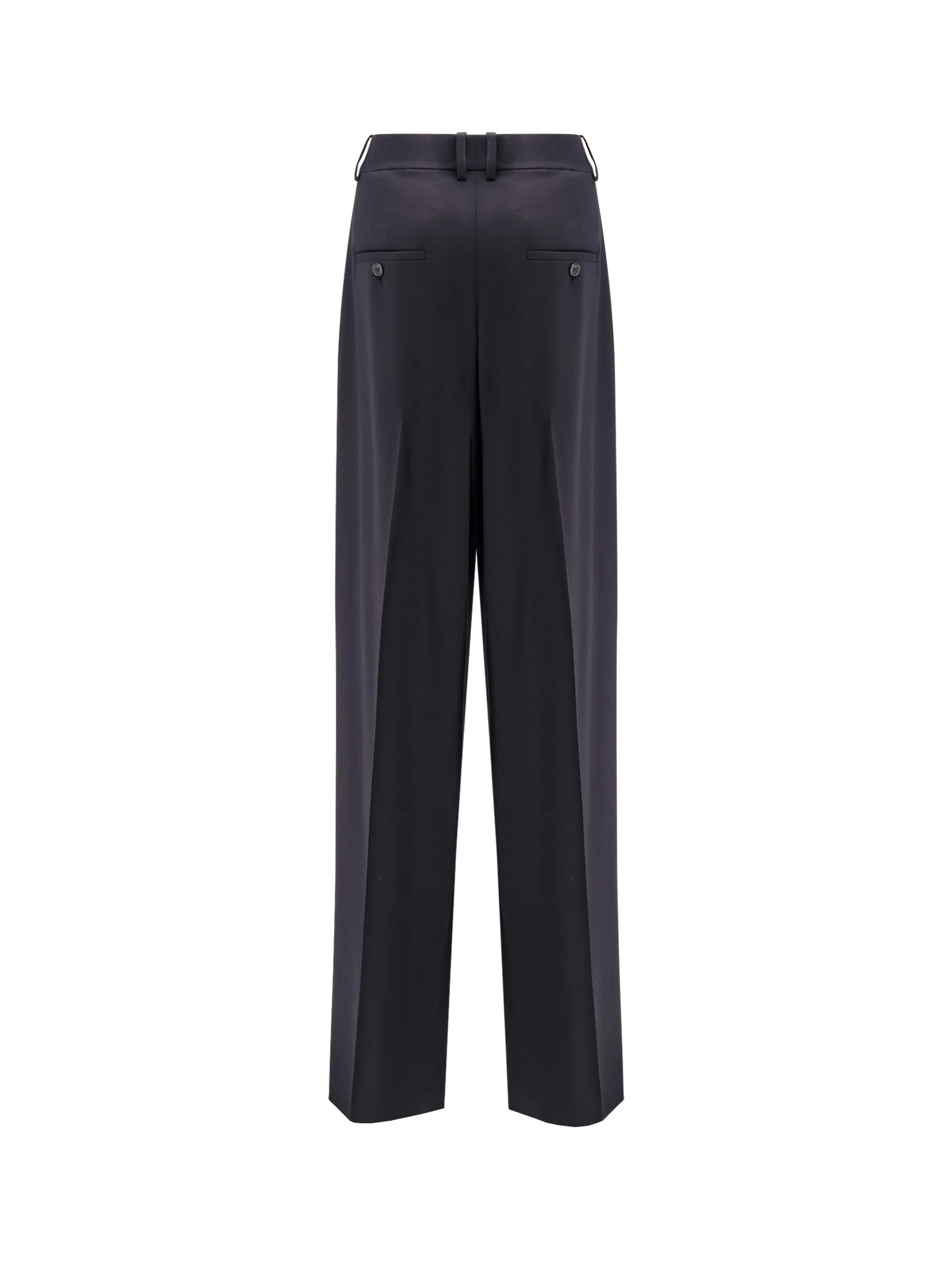 Saint Laurent Women Certified Wool Trousers With Wide Leg