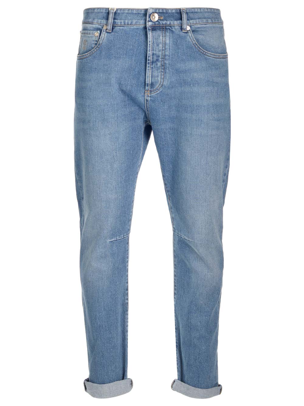 Shop Brunello Cucinelli Light Blue Jeans In Denim