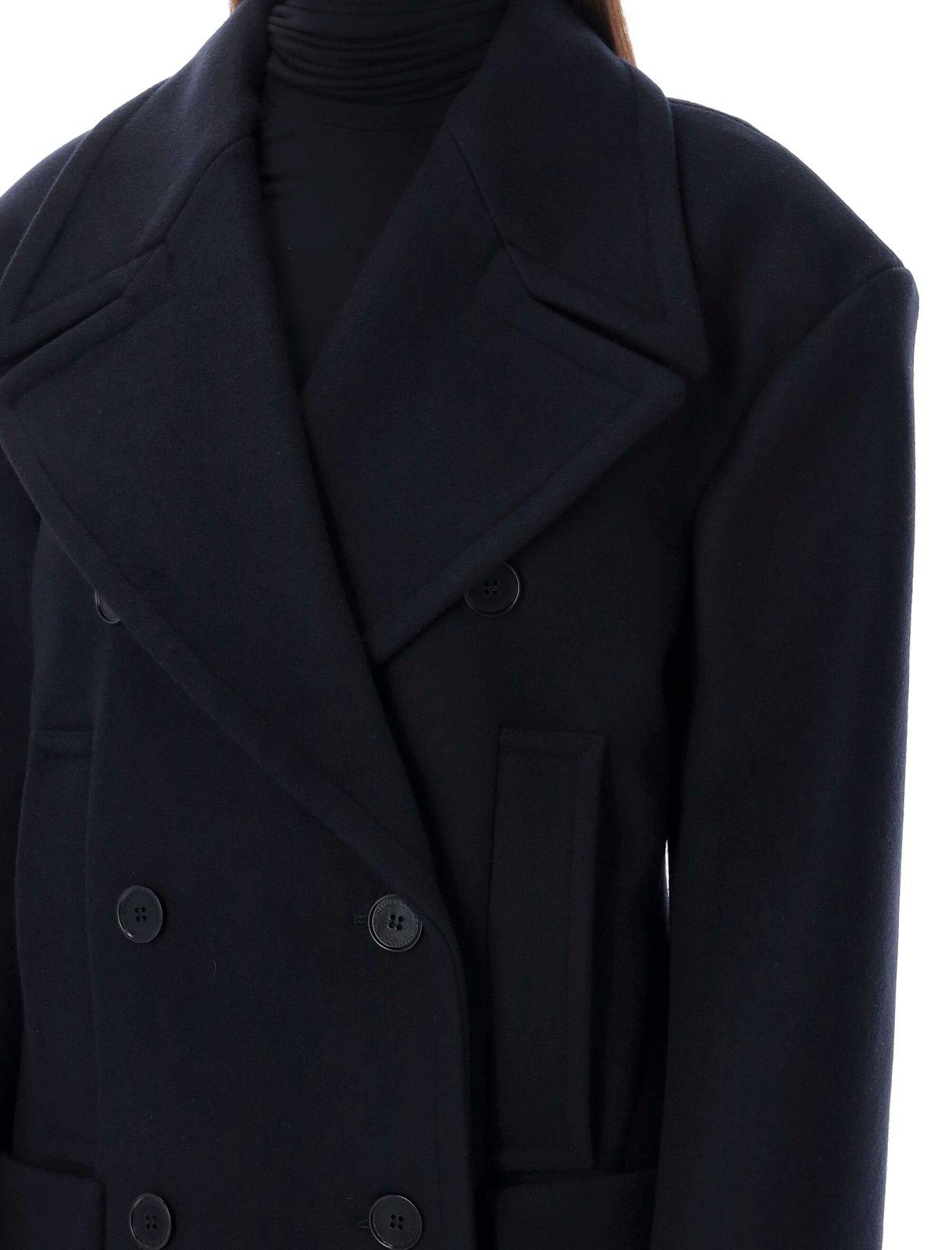 Shop Stella Mccartney Double Breasted Peacoat In Black