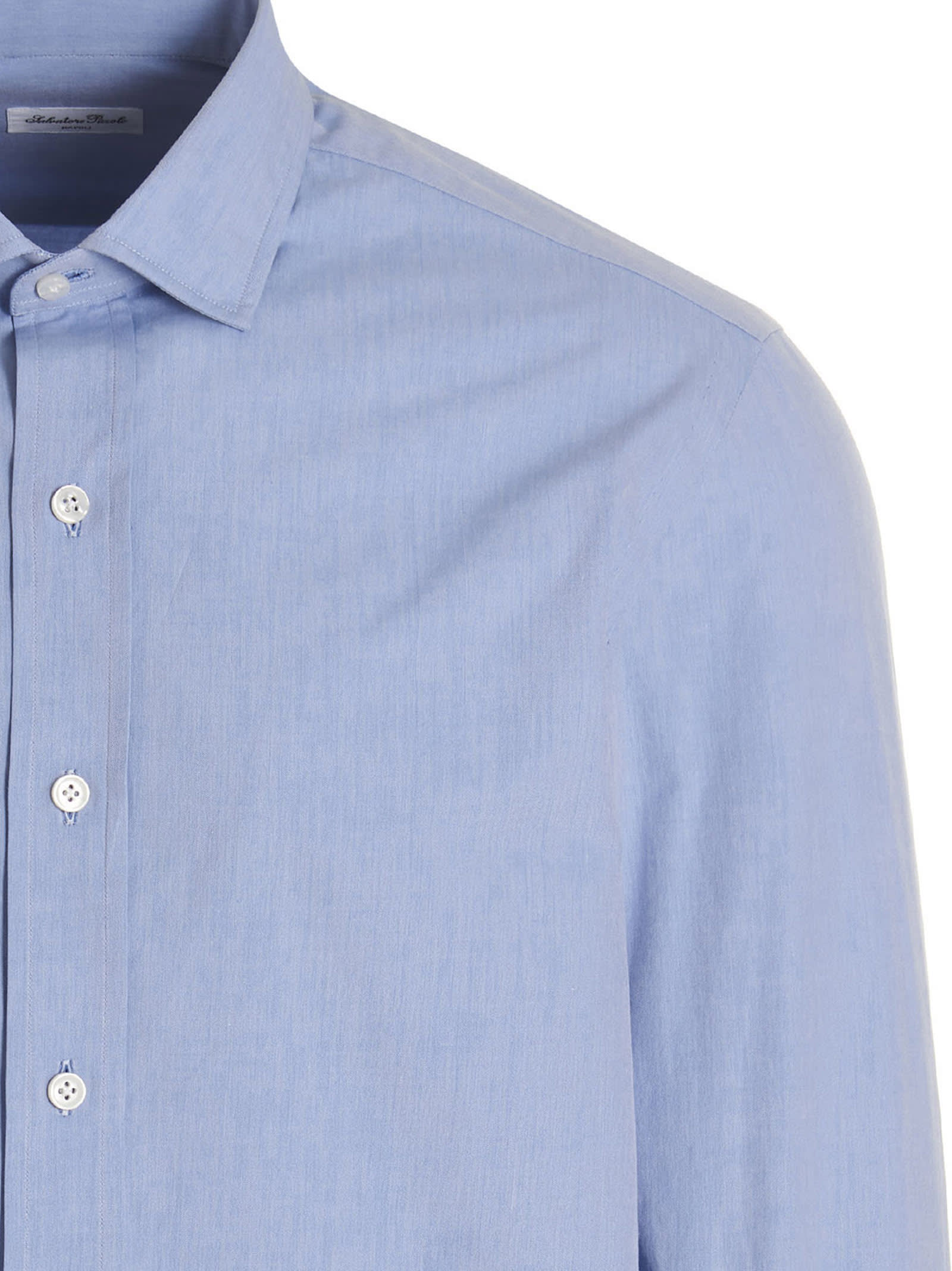 Shop Salvatore Piccolo Classic Collar Shirt In Light Blue