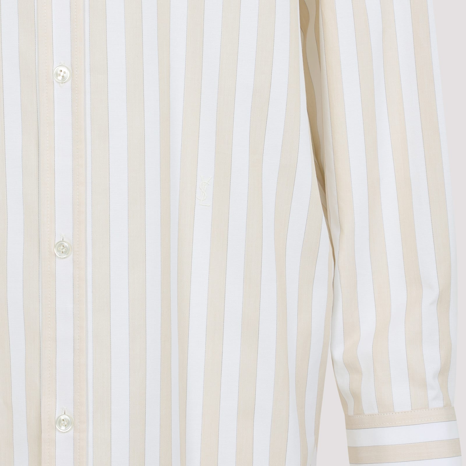 Saint Laurent Cotton Shirt In Neutral