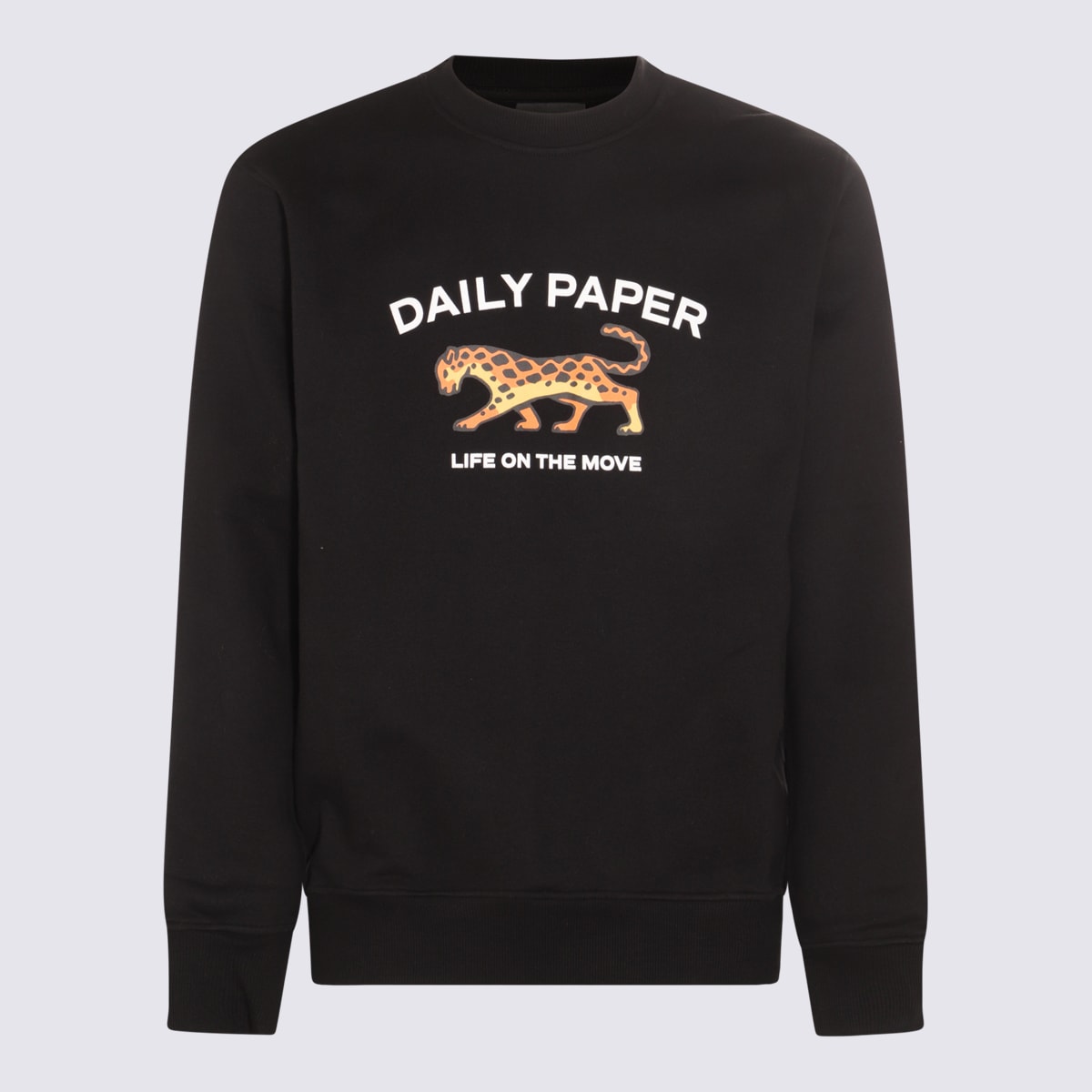 Shop Daily Paper Black Cotton Sweatshirt