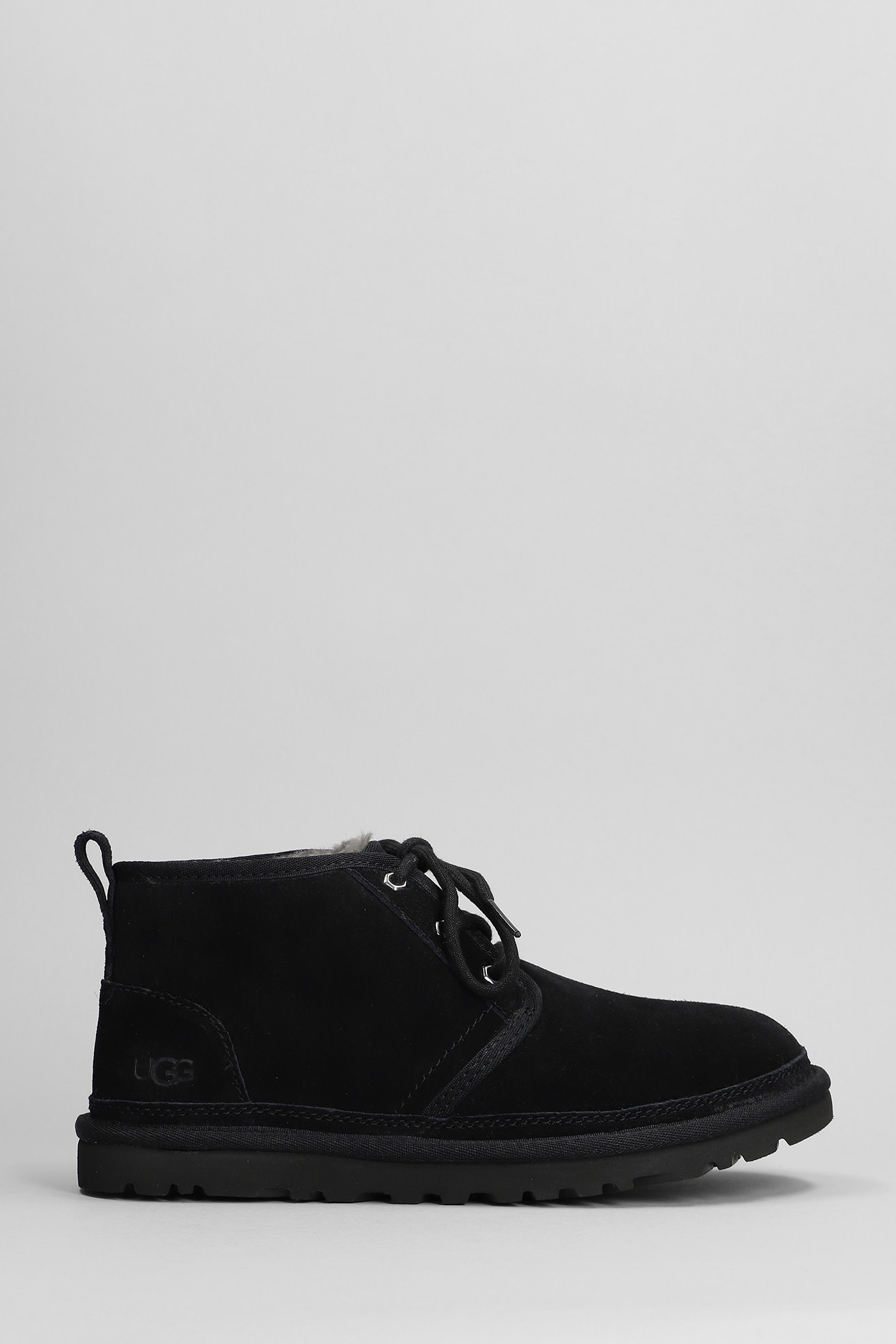 UGG NEUMEL LACE UP SHOES IN BLACK SUEDE