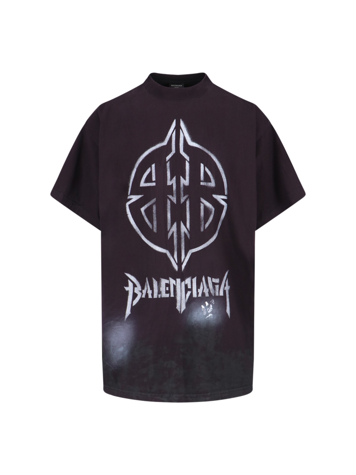 Shop Balenciaga Metal Bb Stencil Logo T-shirt In Black