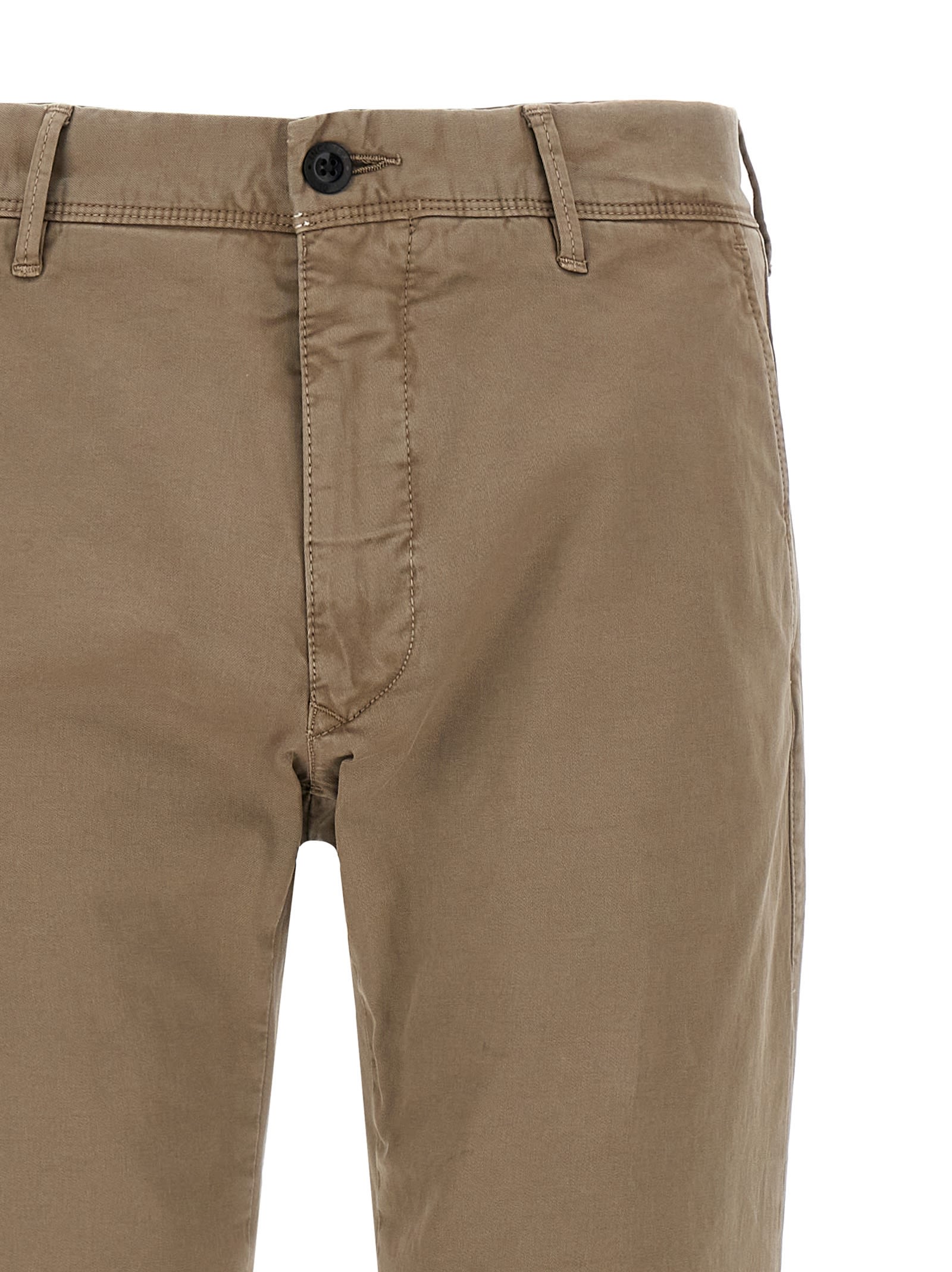 Incotex Trousers Cotton Back Pocket In Gray