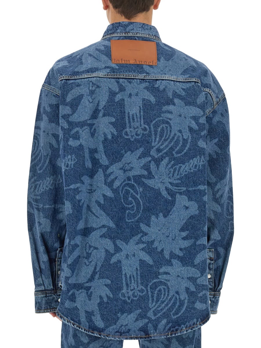 Shop Palm Angels Palmity Jacket In Blue