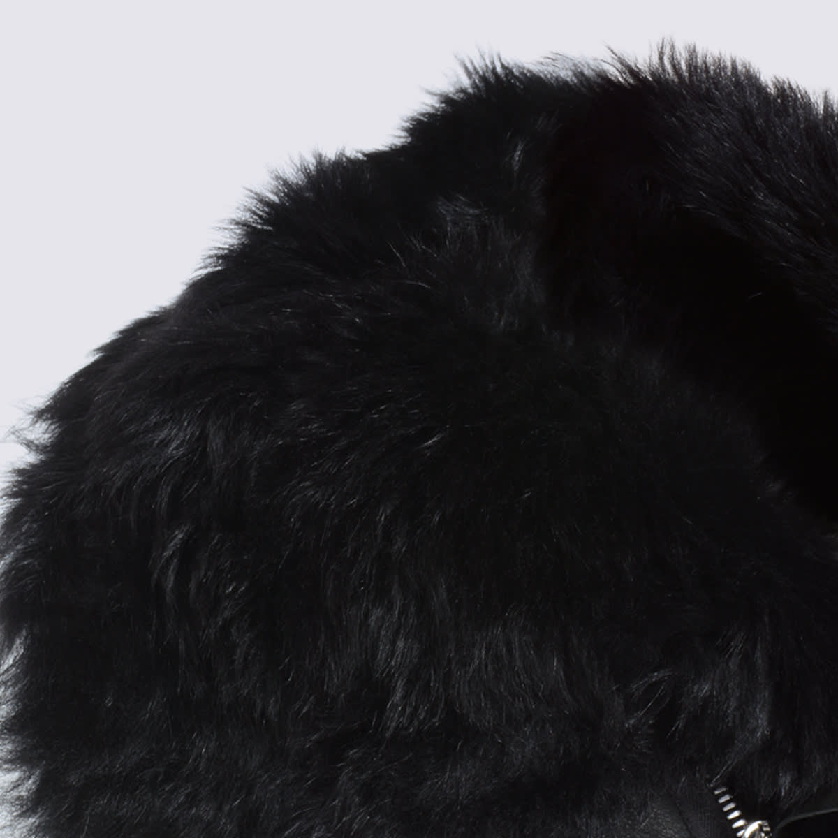 Rick Owens Fur-trimmed Leather Jacket In Black