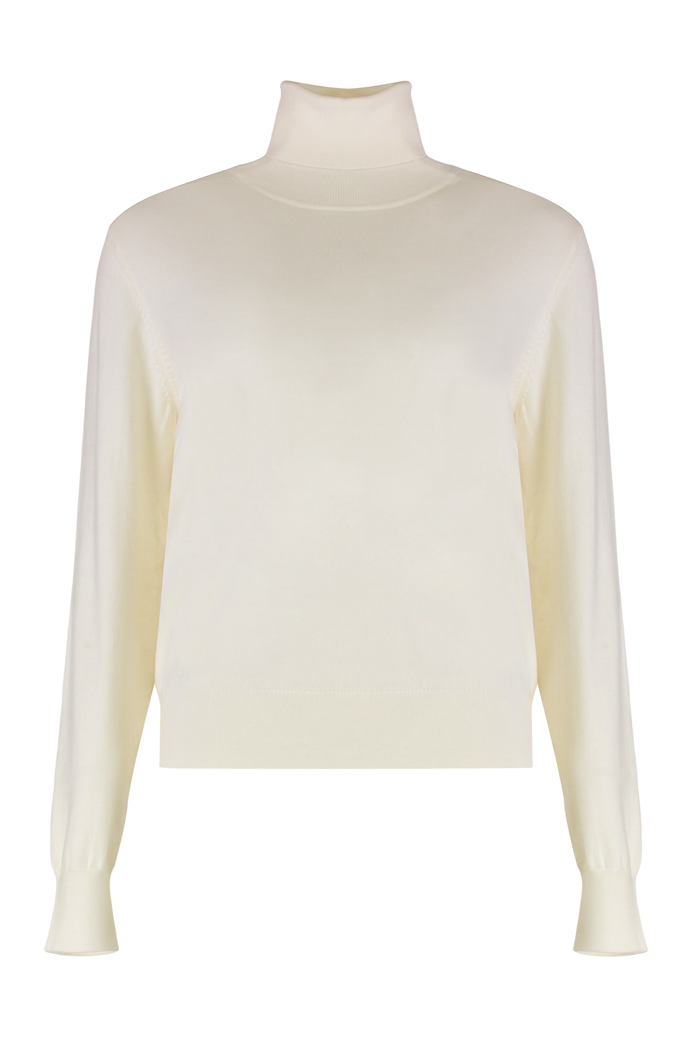 P.a.r.o.s.h . Lime Wool And Cachemire Turtleneck Pullover In White