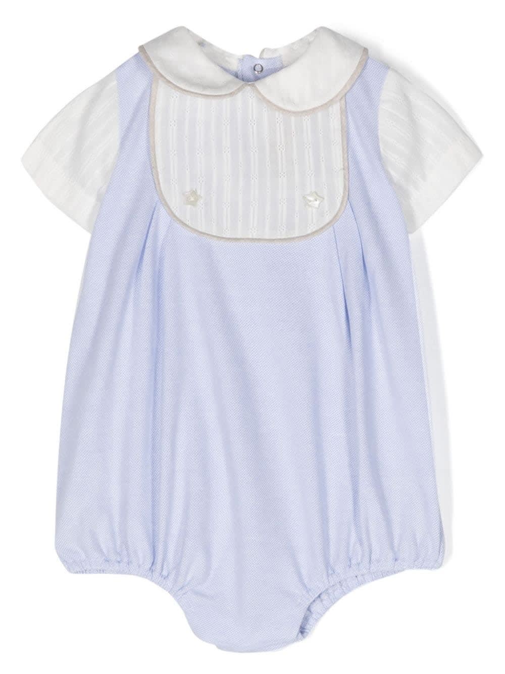 Shop La Stupenderia Tutina Con Colletto Peter Pan In Light Blue