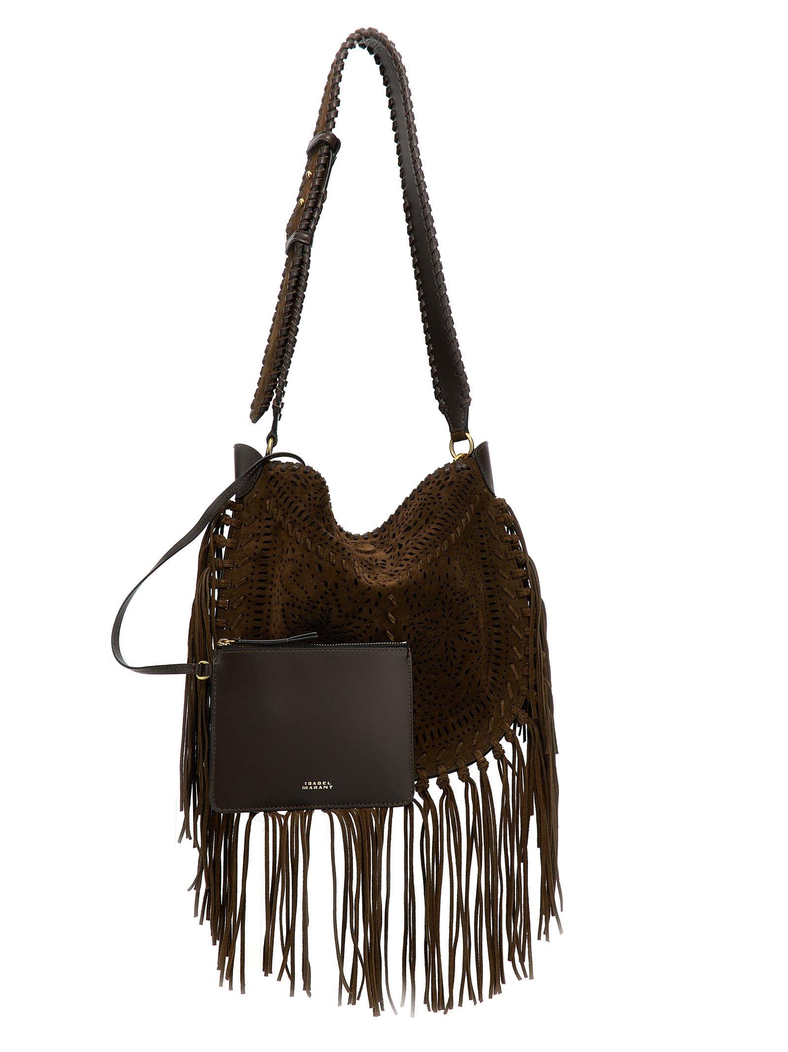 Shop Isabel Marant Oskan Hobo Soft Shoulder Bag In Brown