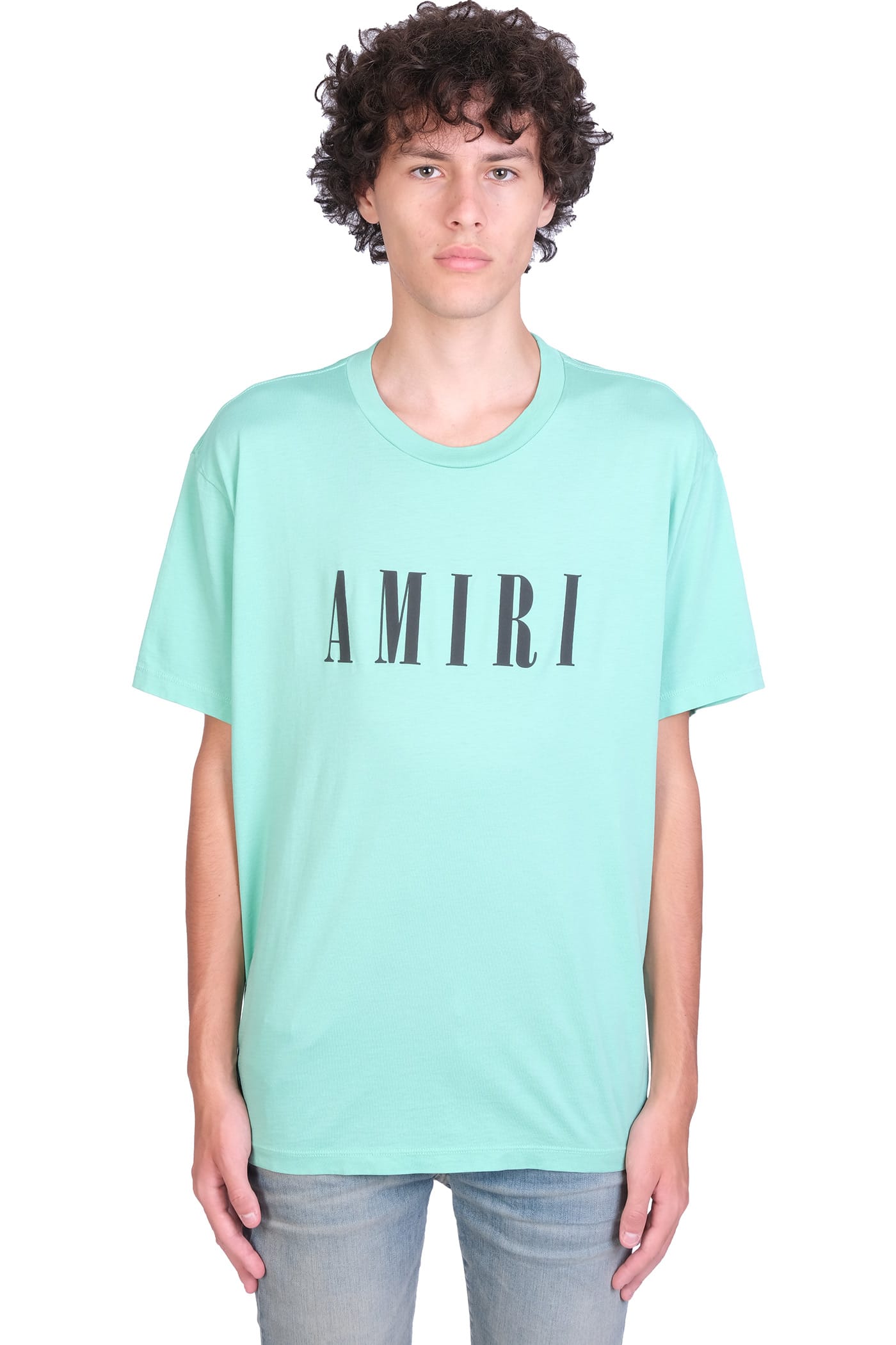Amiri Logo-print Cotton T-shirt In Peacock-30 Single Su | ModeSens