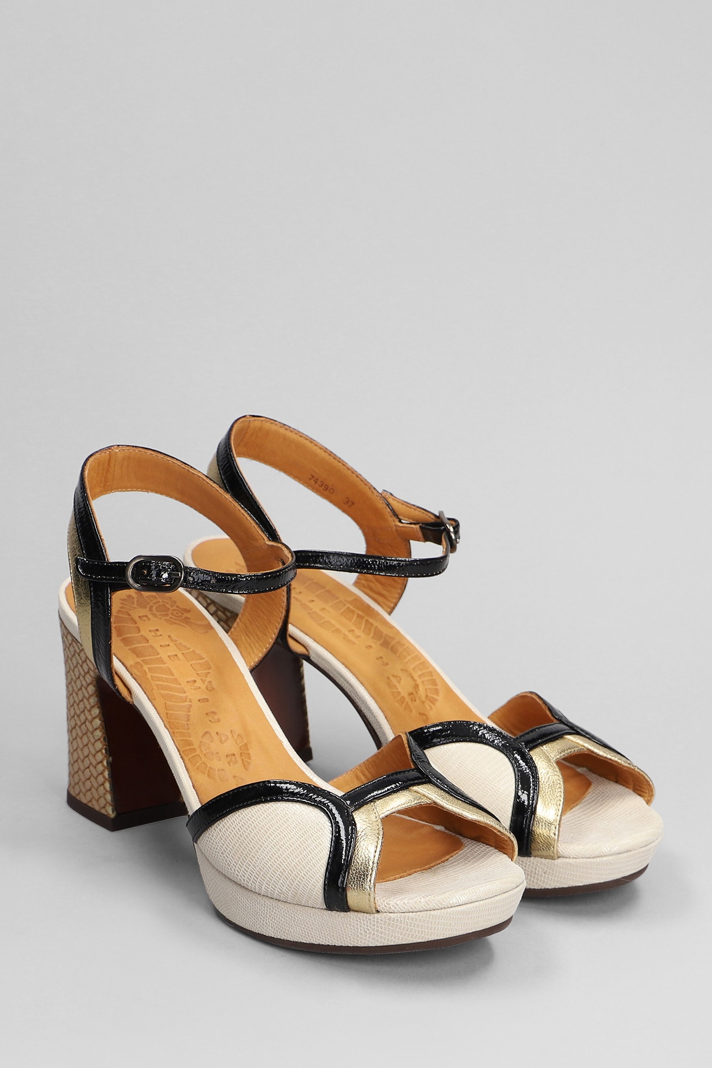 Shop Chie Mihara Keny Sandals In Beige Leather