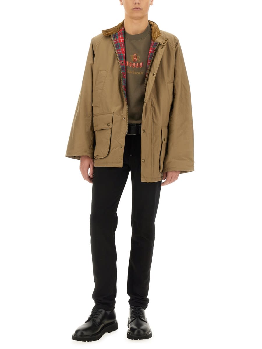 Shop Barbour Jacket Bedale In Beige