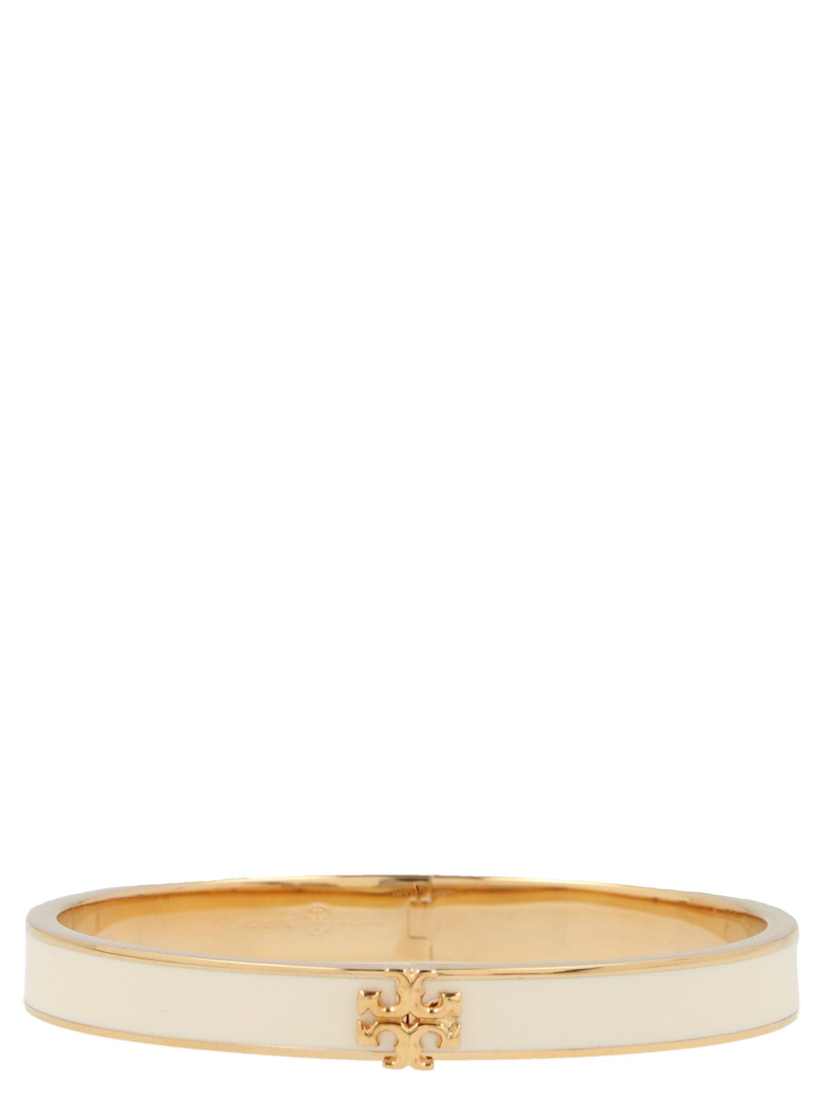 Tory Burch Kira Enameled Slim Bracelet In White