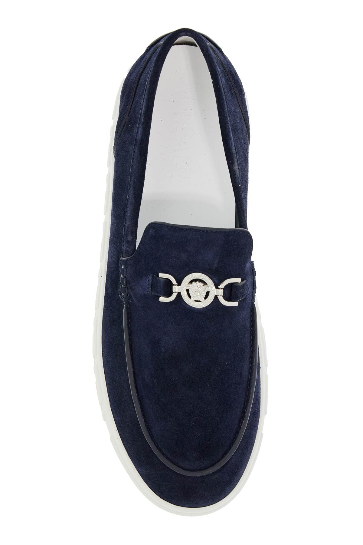 Shop Versace Medusa 95 Greek In Navy-palladium (blue)