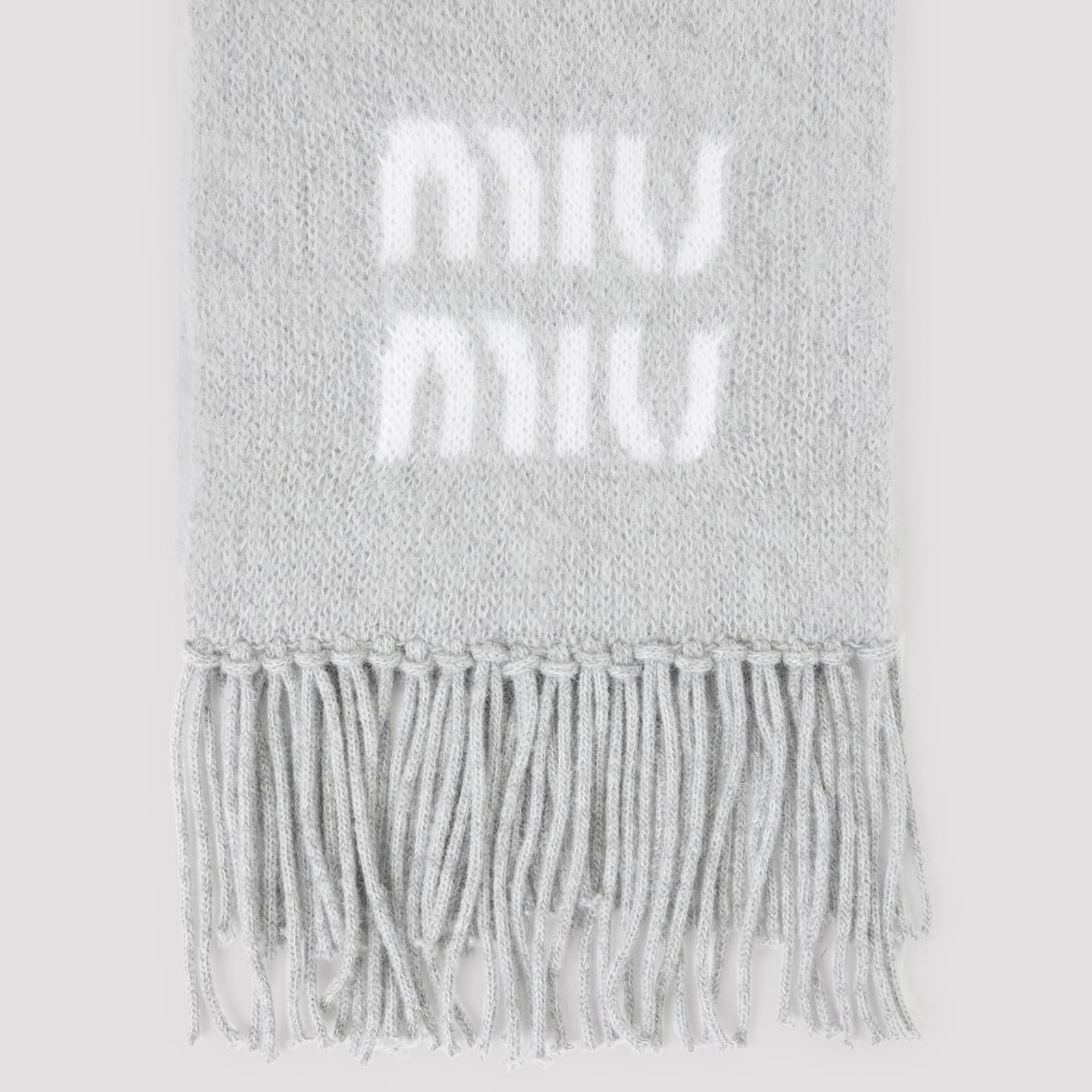 Miu Miu Mohair Scarf In Gray