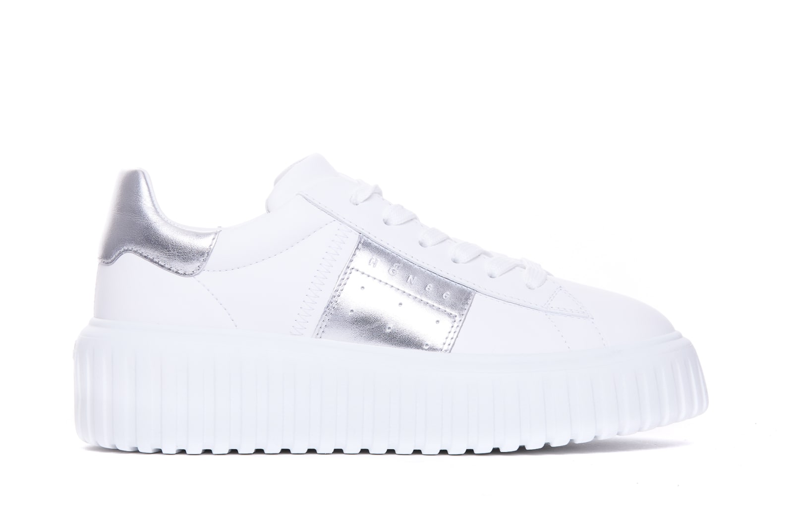 Shop Hogan H-stripes Sneakers In White