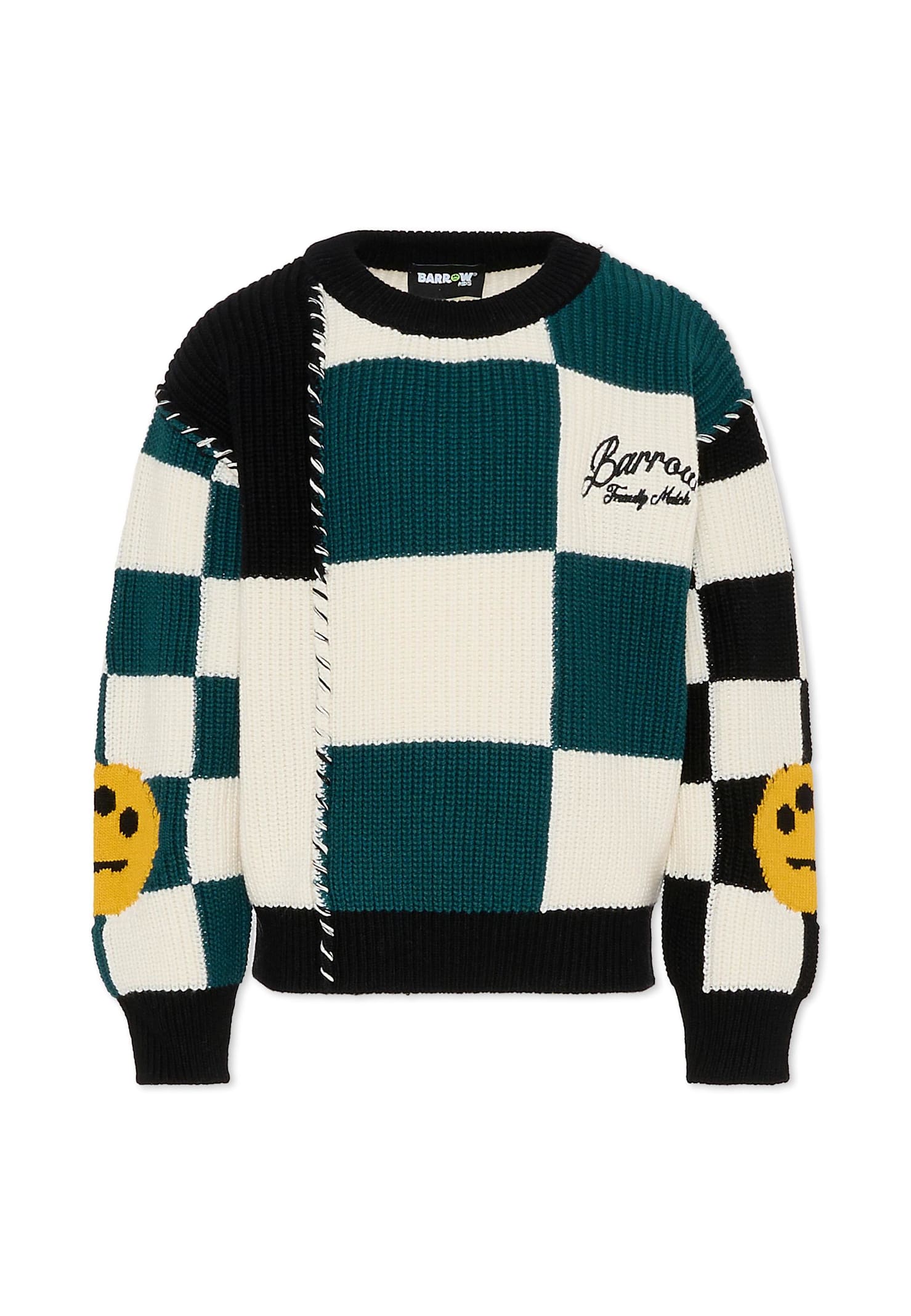 Barrow Green Sweater For Boy With Smiley In Multi