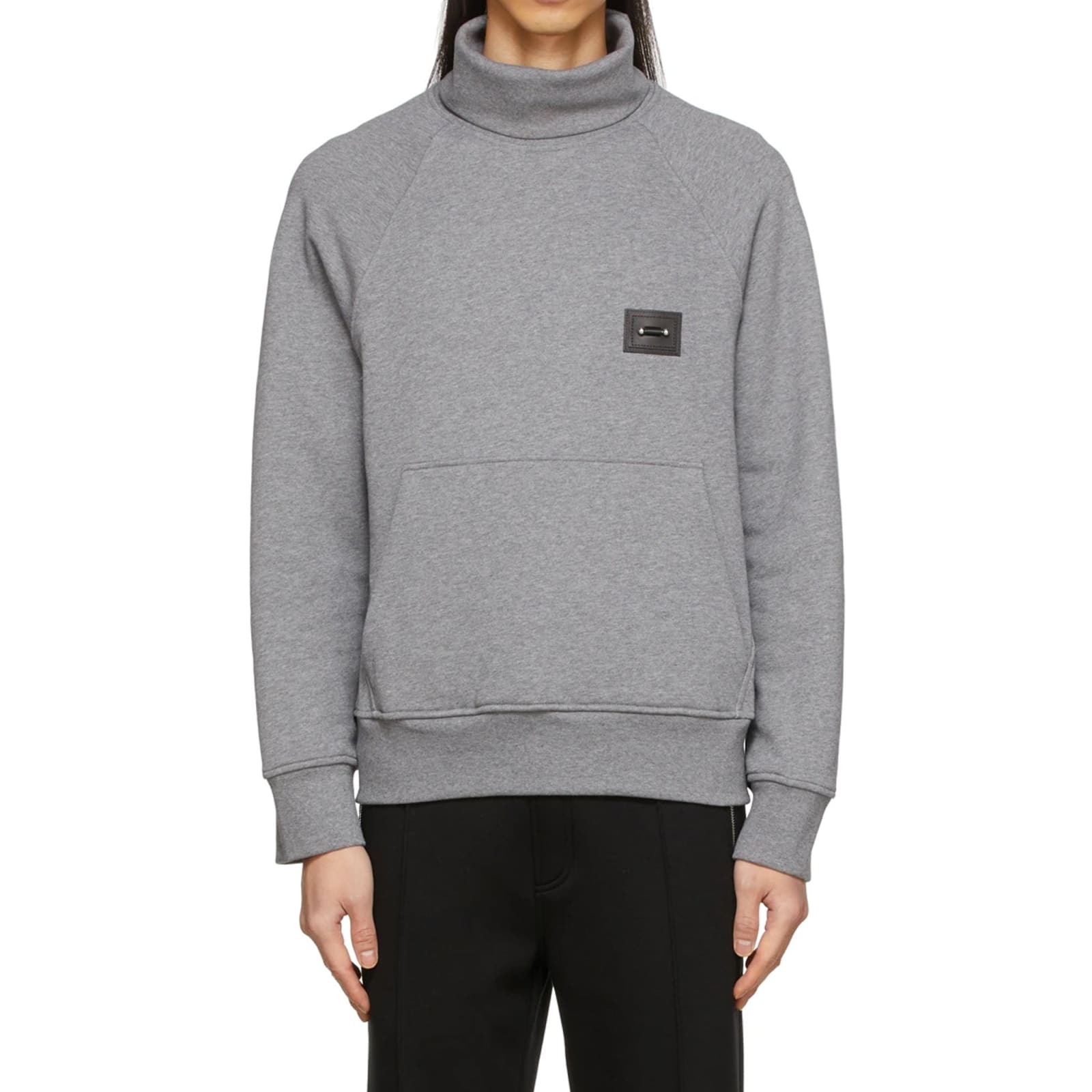 Shop Neil Barrett Jewel Turtleneck Sweatshirt In Gray