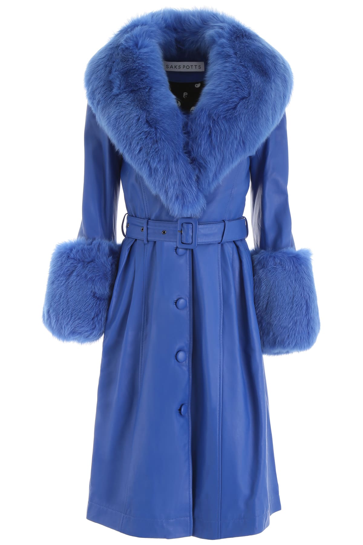 Saks Potts Saks Potts Leather Foxy Coat - STRONG BLUE (Blue) - 11067520 ...