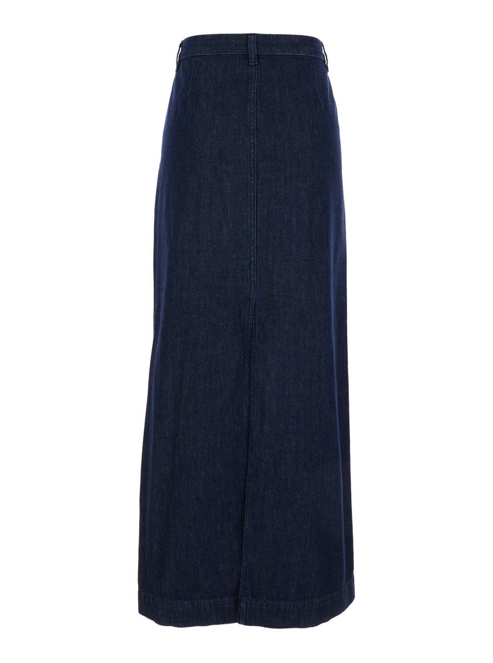 Shop Theory Maxi Blue Skirt With Belt Loops In Cotton Denim Woman
