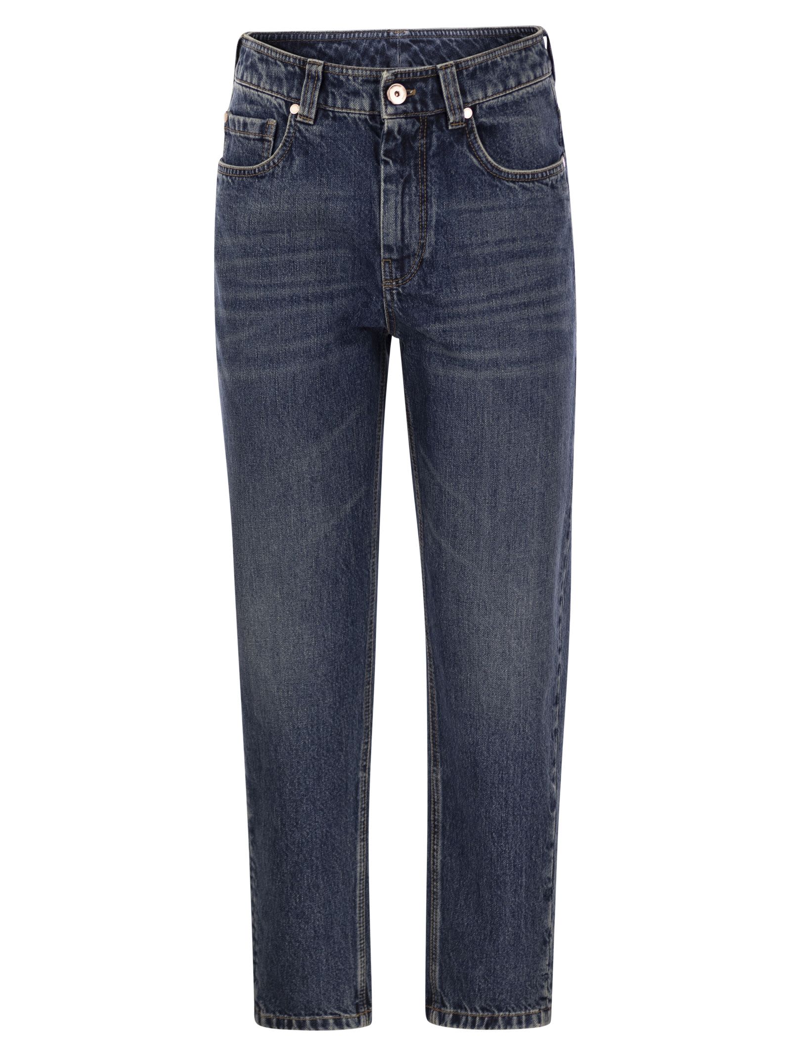 Pantalone Baggy In Denim Authentic Con Shiny Tab
