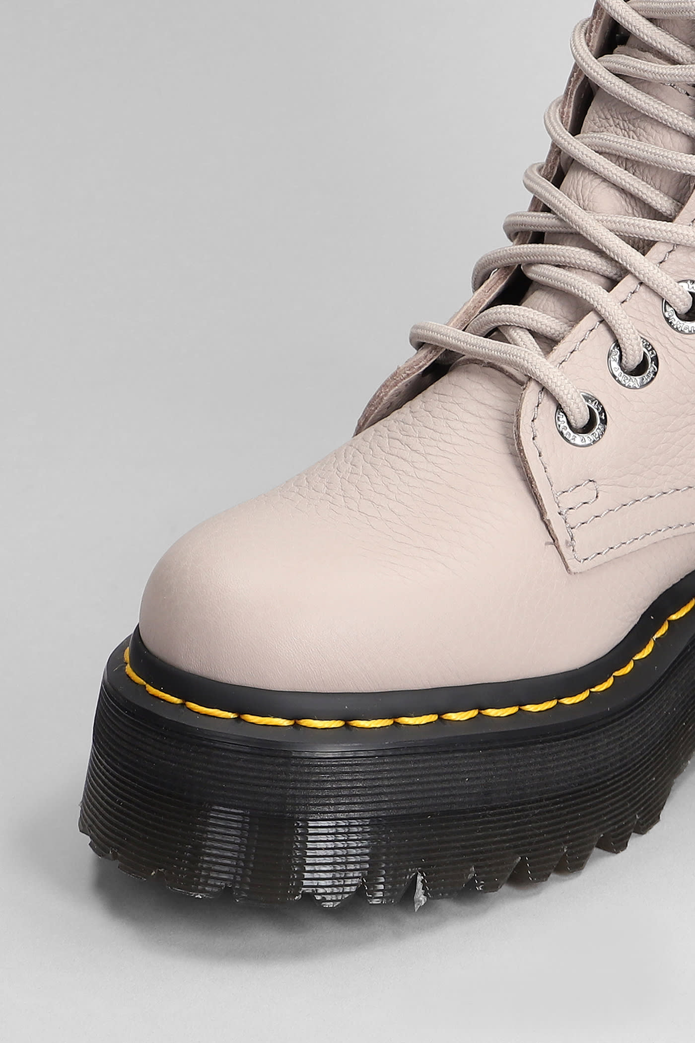 Shop Dr. Martens' Jadon Iii Combat Boots In Taupe Leather