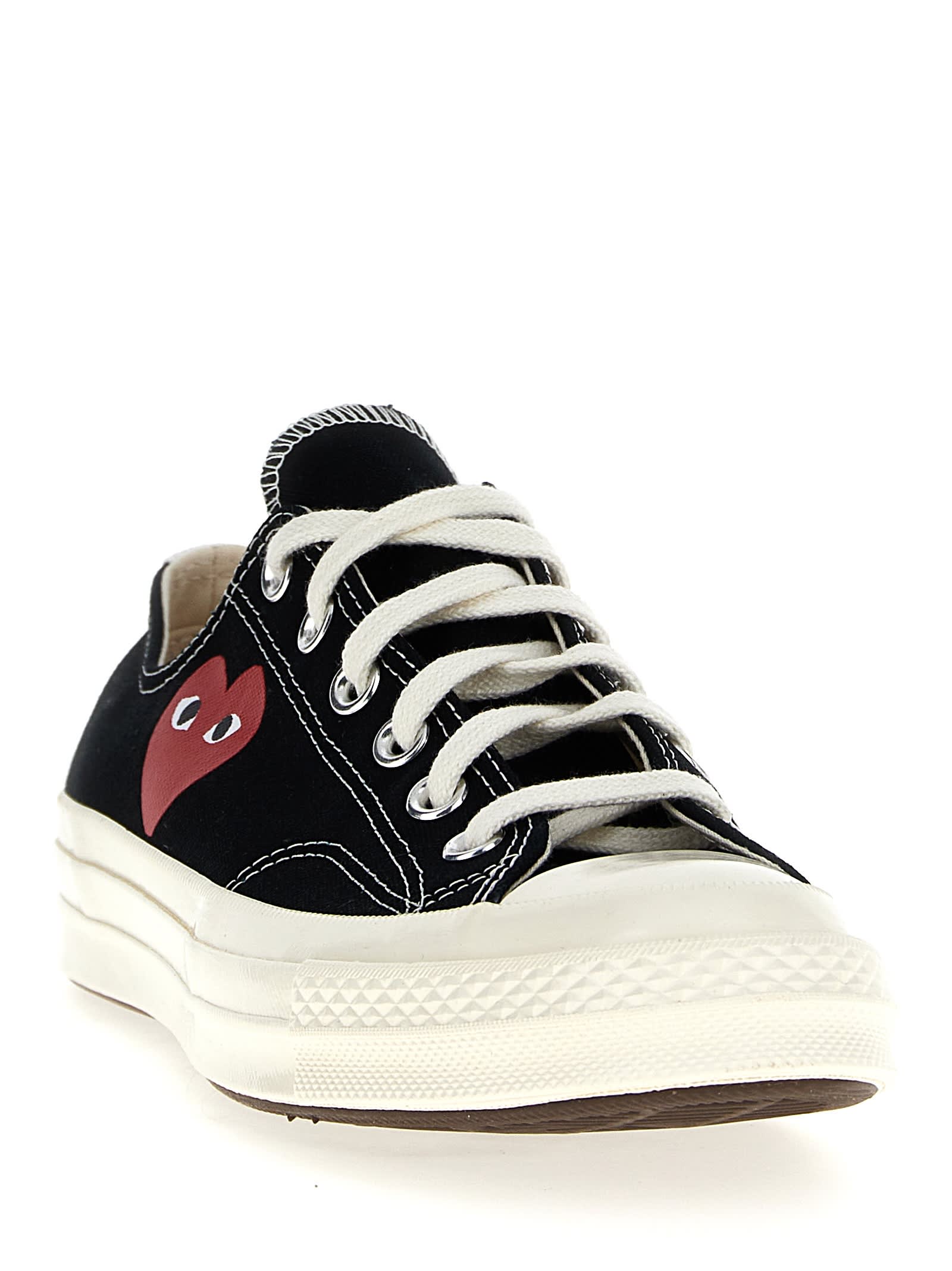 Comme Des Garçons Play Comme Des Garcons Play Black Canvas Comme Des Garã§ons X Converse Sneakers In Black