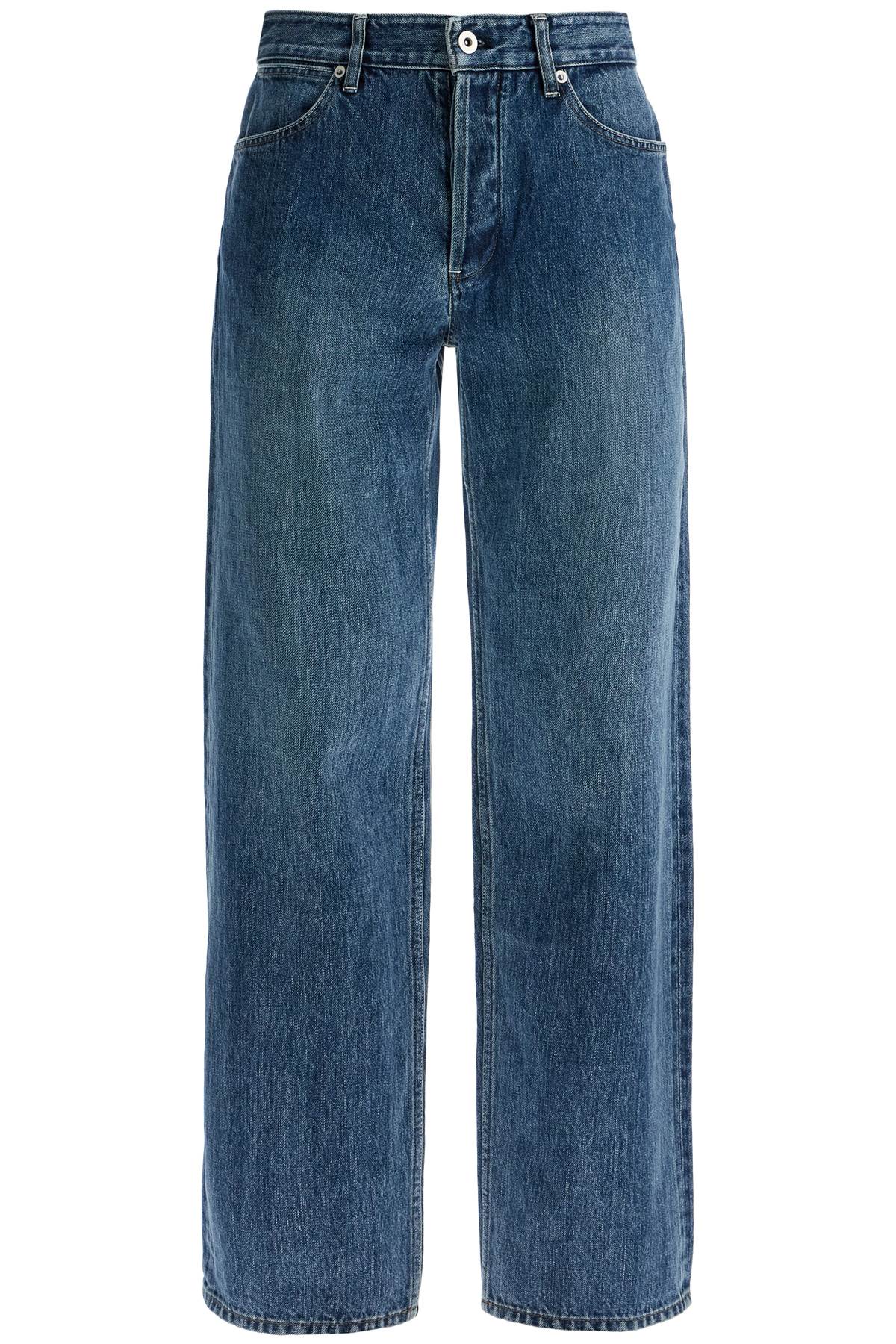 Shop Jil Sander Loose Fit Straight Cut Jeans In Canard (blue)