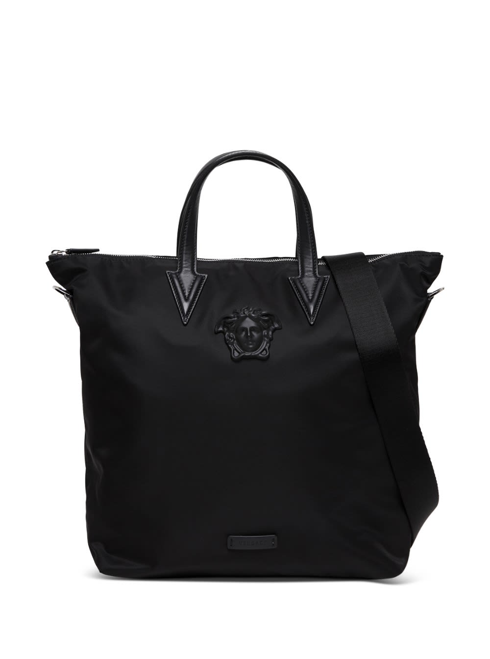Versace Medusa-head Tote Bag In Black Nylon