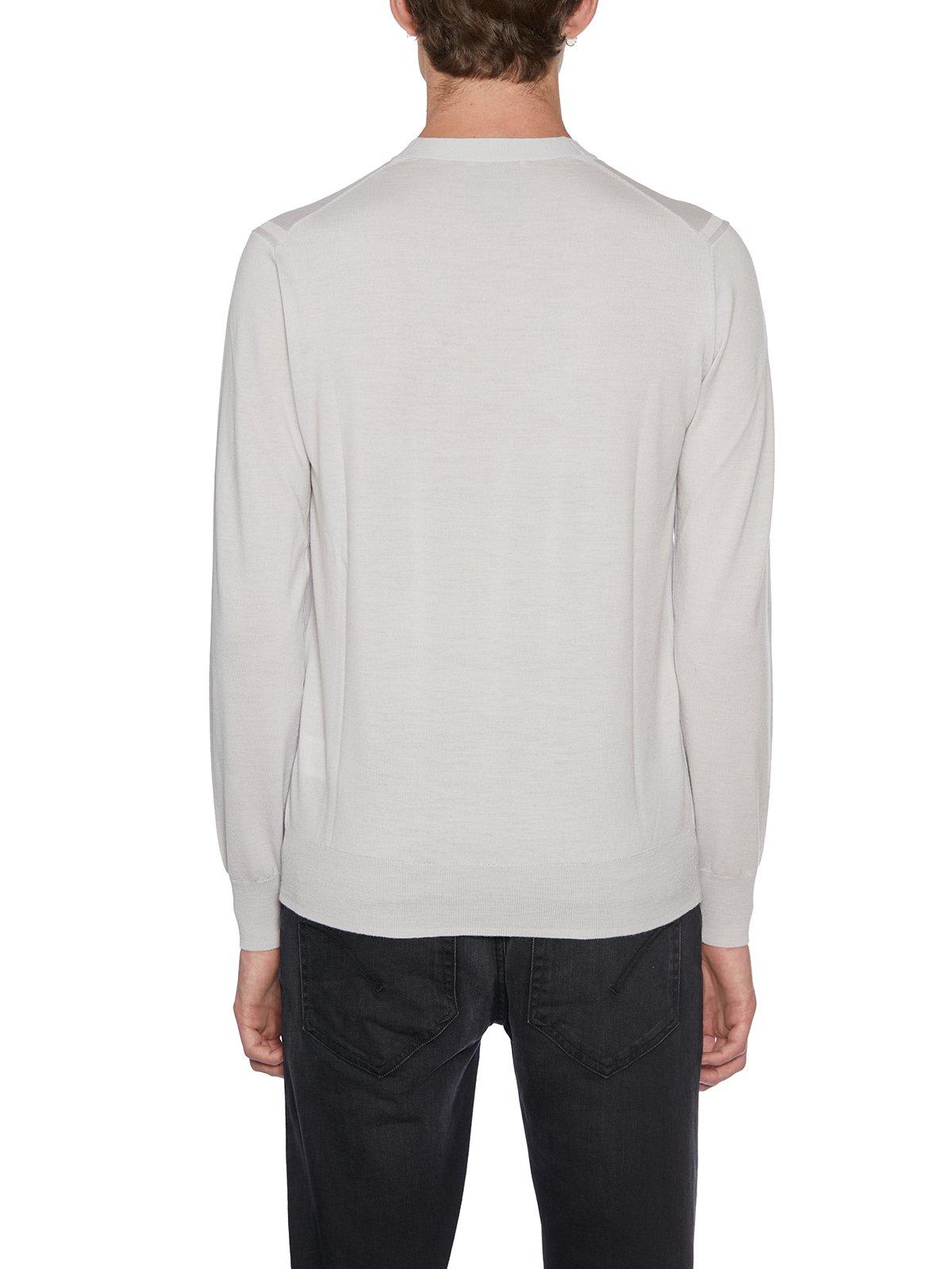 Shop Paolo Pecora Long Sleeved Crewneck Jumper In Gesso