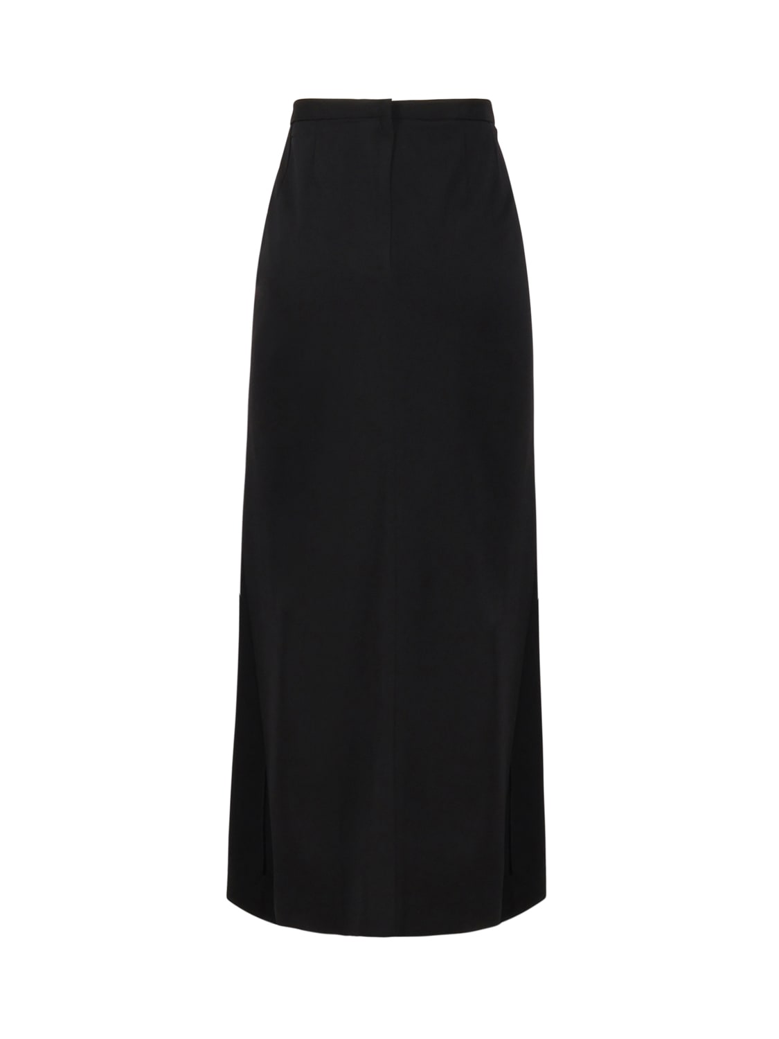 Shop Dolce & Gabbana Cady Midi Skirt With Slits In Black