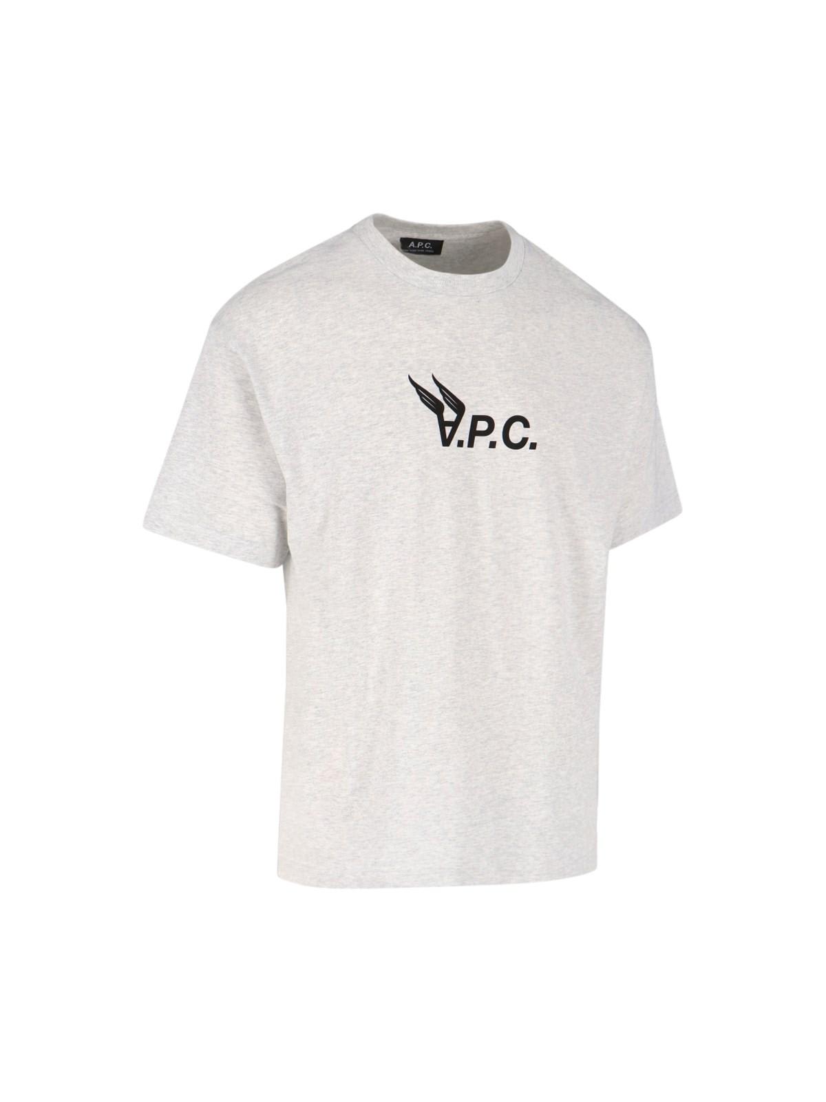 Shop Apc H.h. T-shirt In Plb Heathered Light Grey