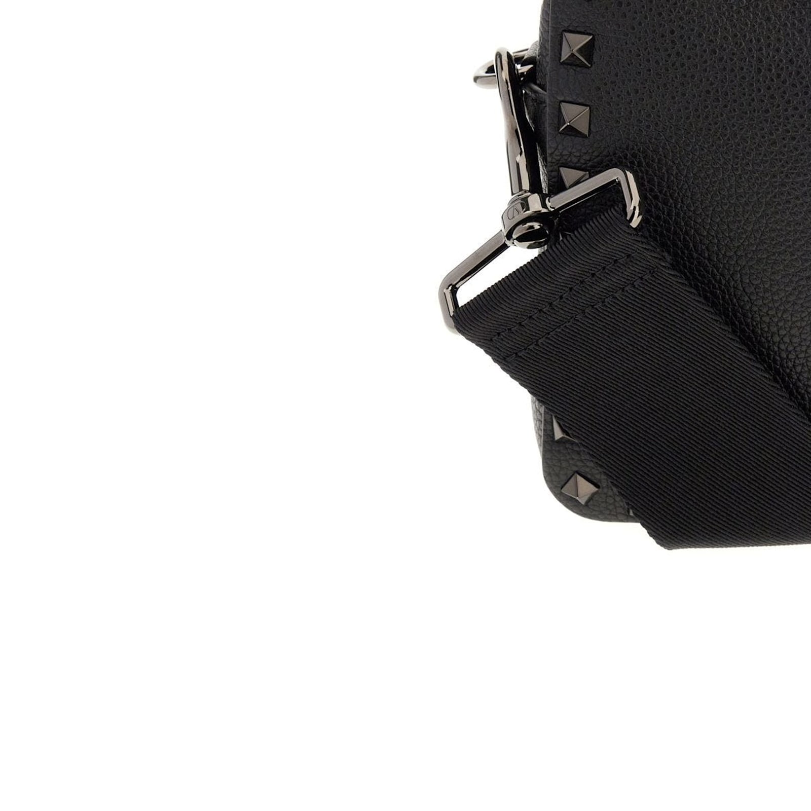 Shop Valentino Garavani Rockstud Leather Shoulder Bag In Black