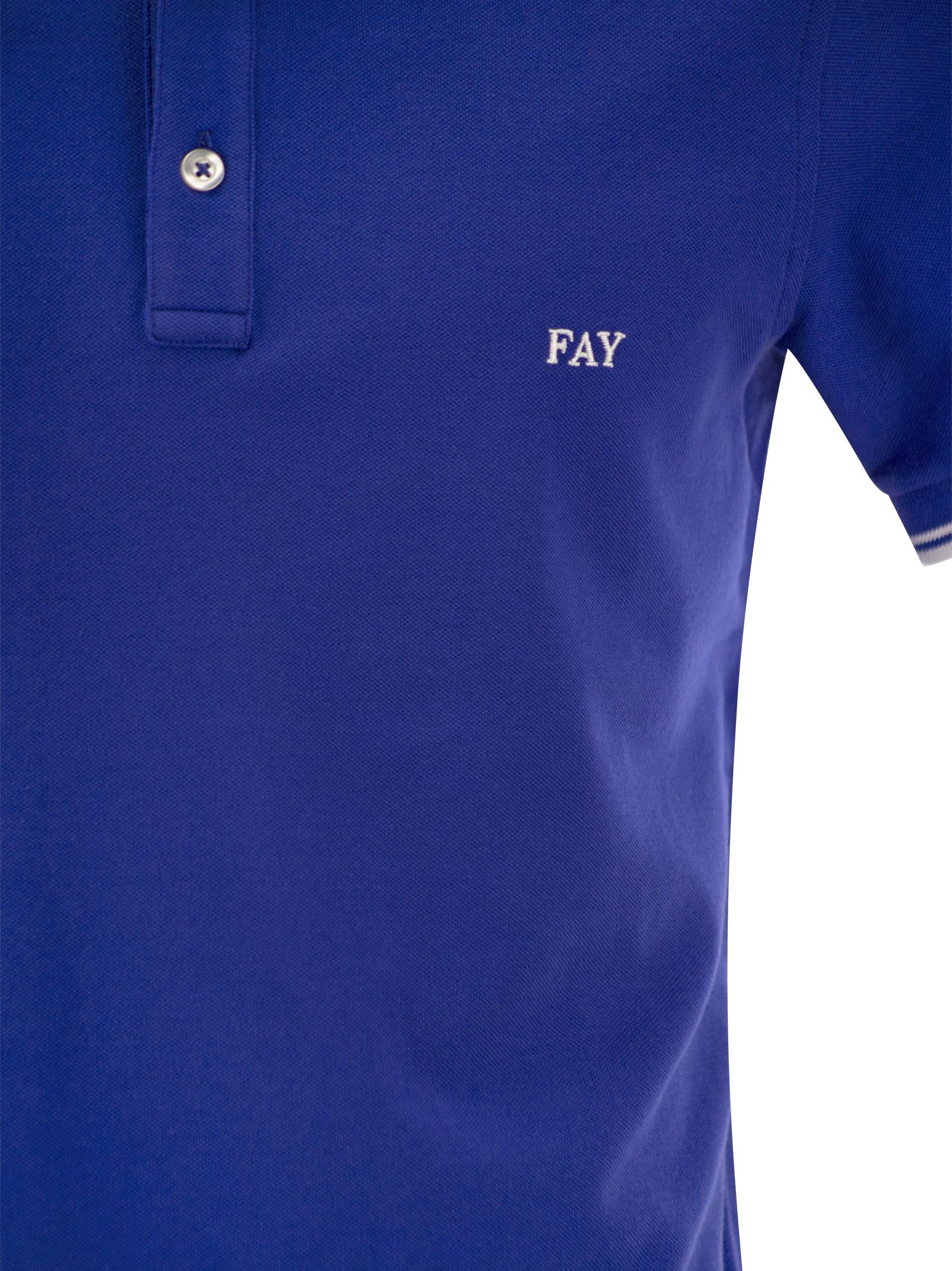 Shop Fay Stretch Polo Shirt In Bluette