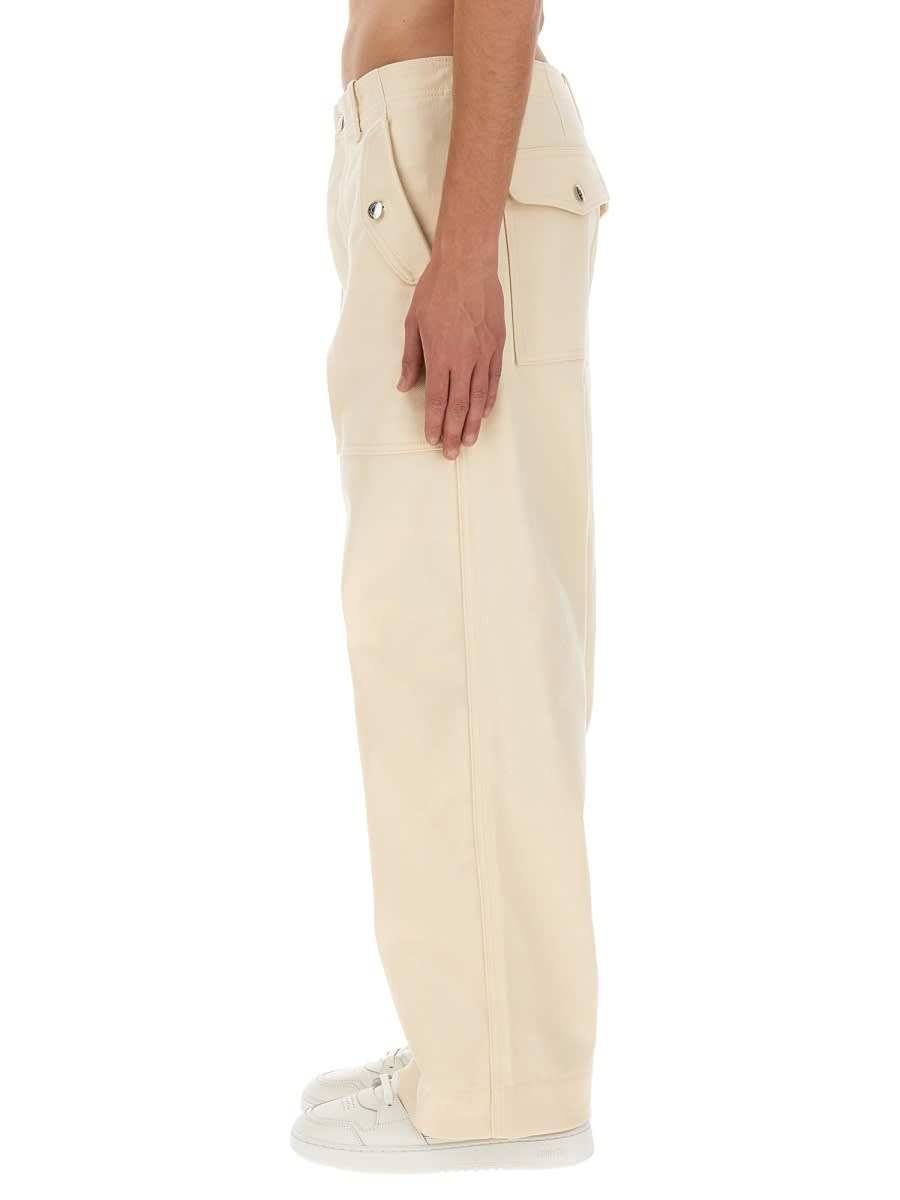 Shop Maison Kitsuné Workwear Pants In Ivory