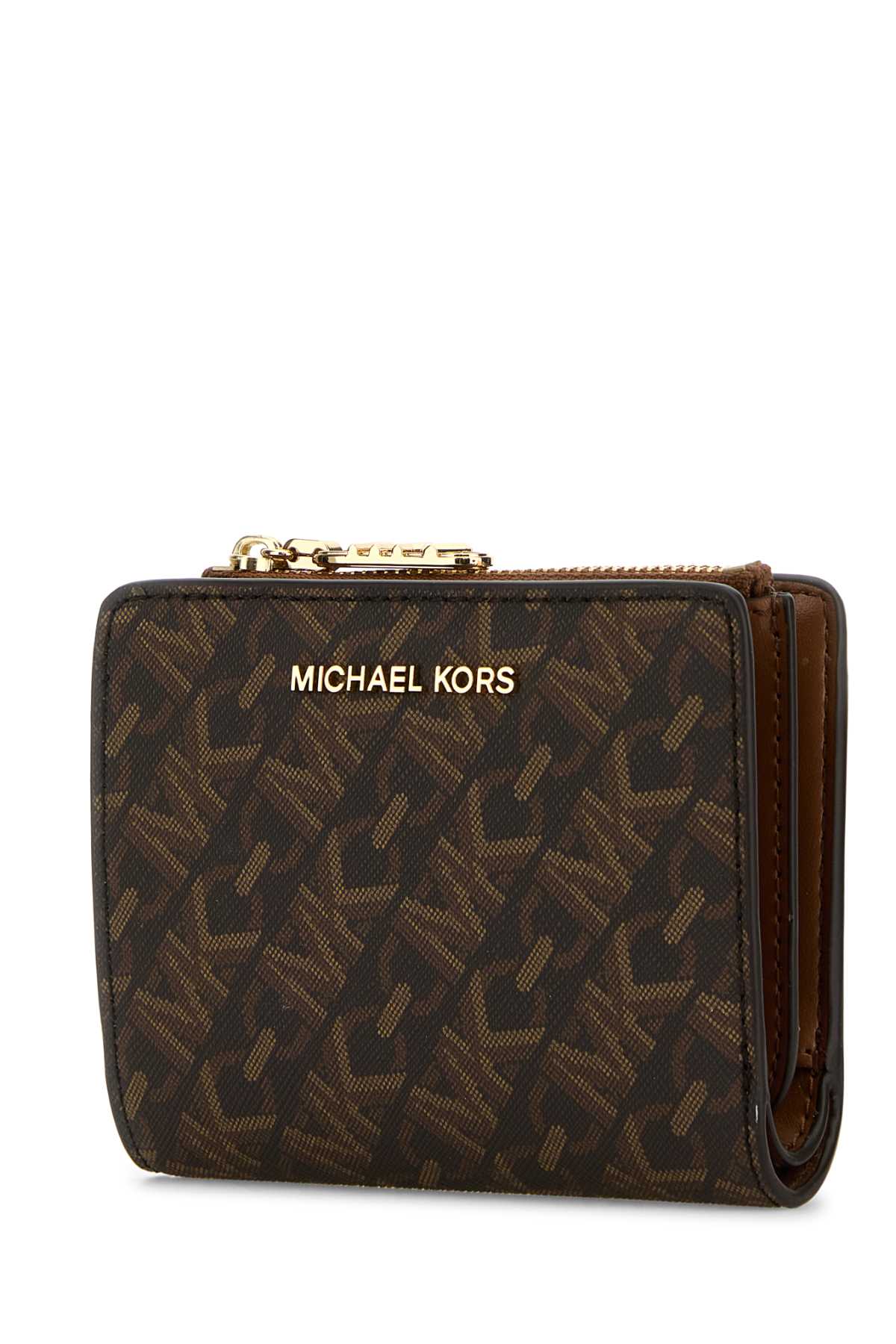 Michael Kors Canvas Empire Wallet Foldable Design In Brnluggage
