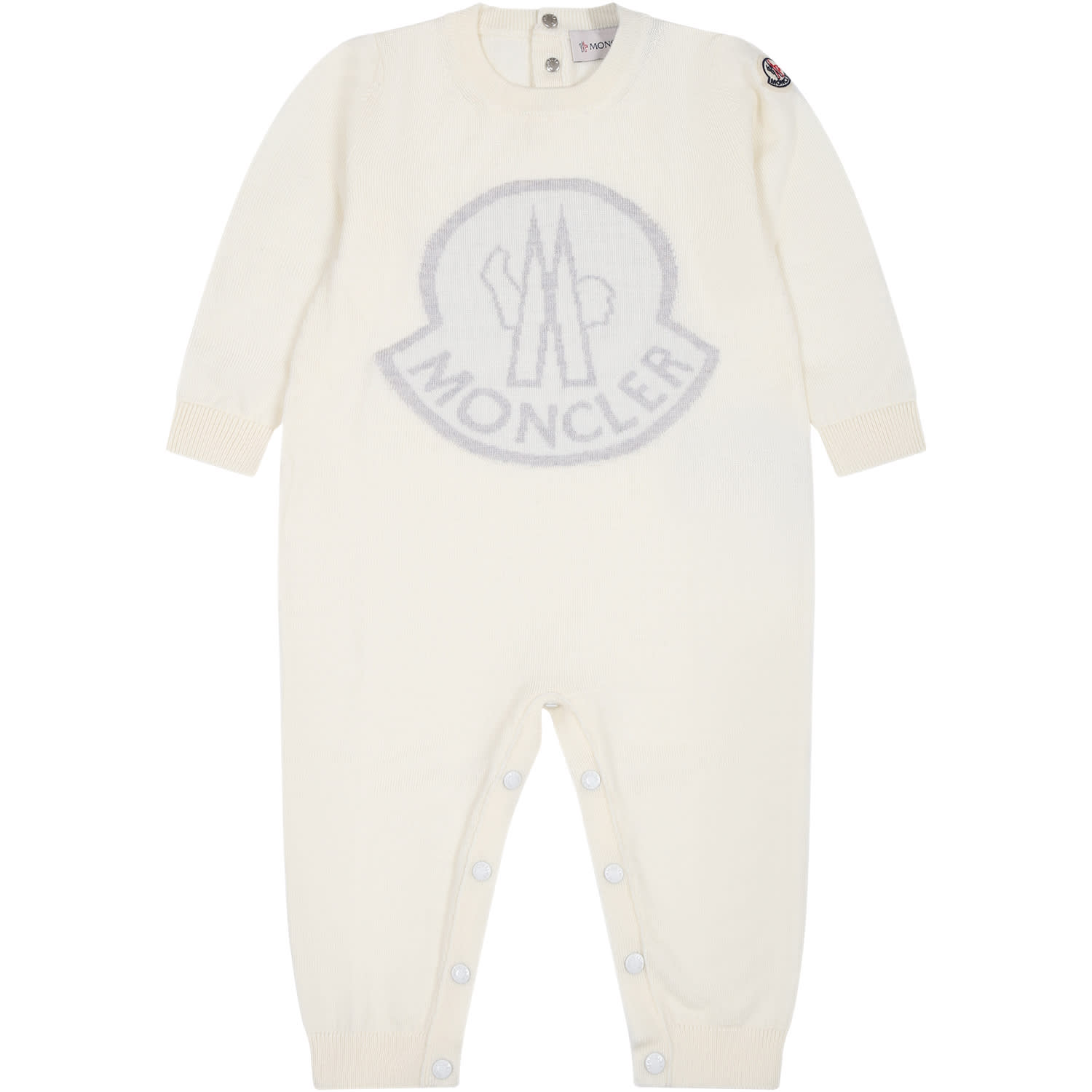 Moncler White Babygrow Forbaby Kids With Logo